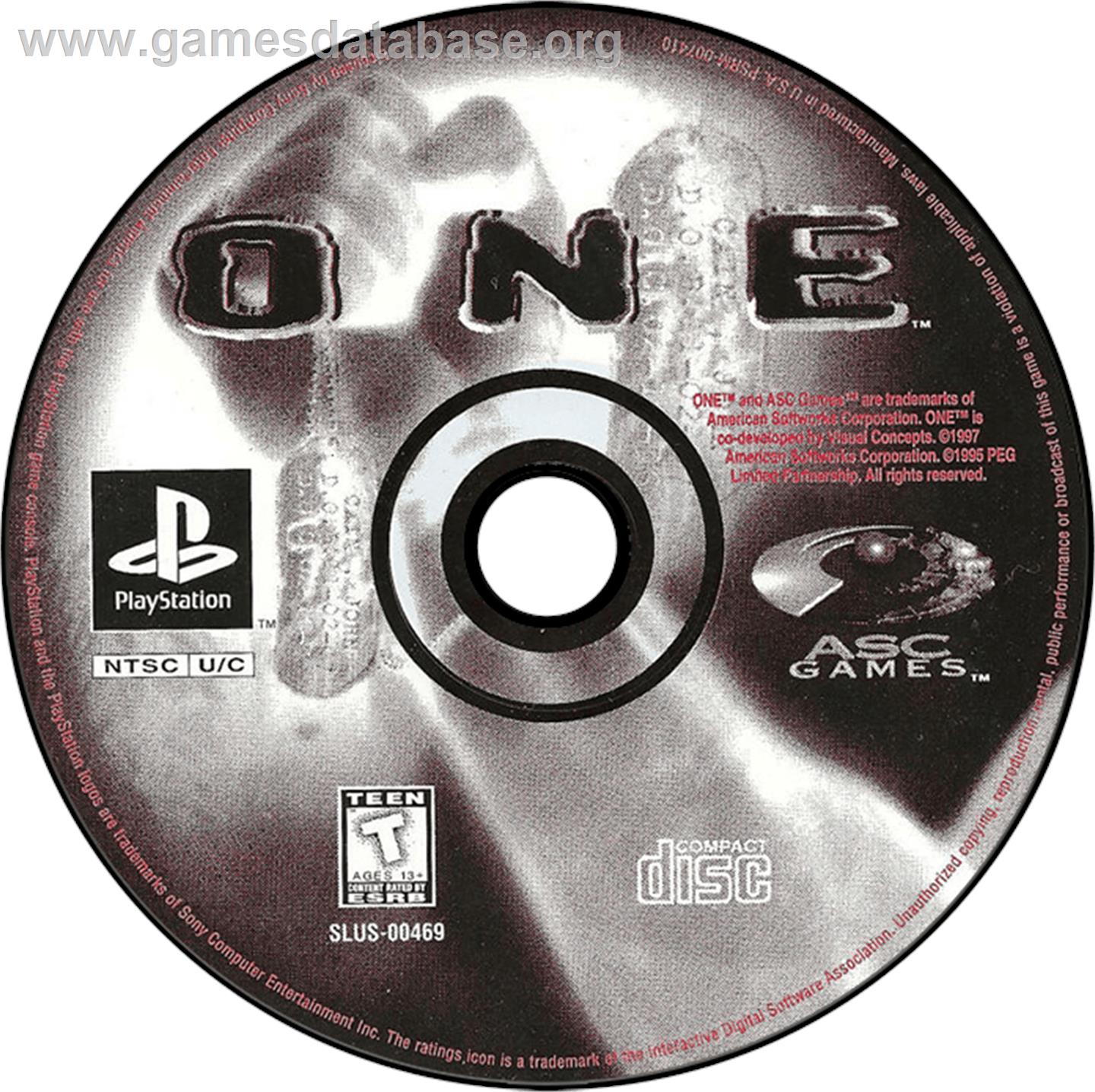 One - Sony Playstation - Artwork - Disc