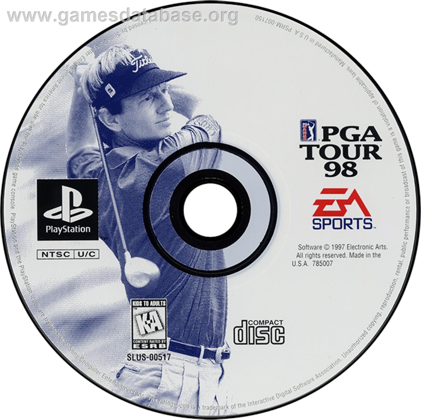 PGA Tour 98 - Sony Playstation - Artwork - Disc