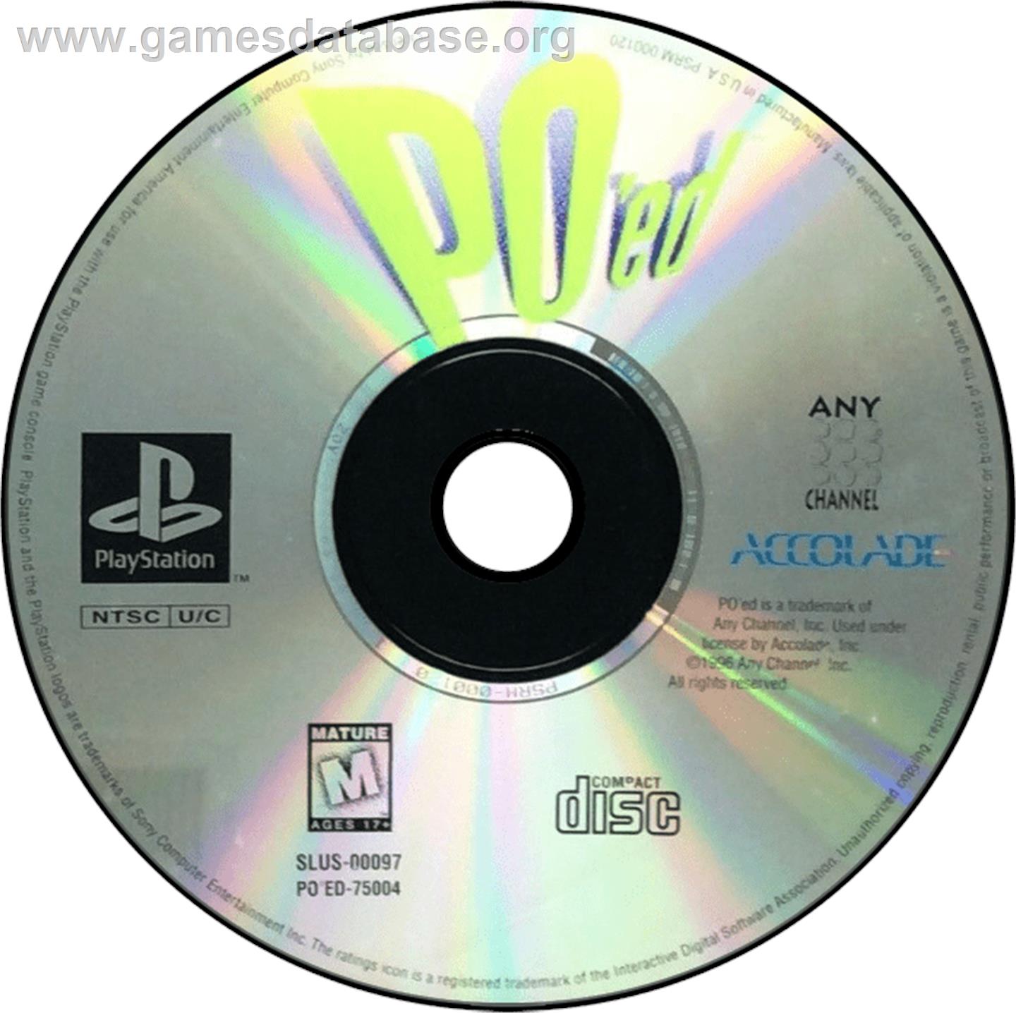 PO'ed - Sony Playstation - Artwork - Disc