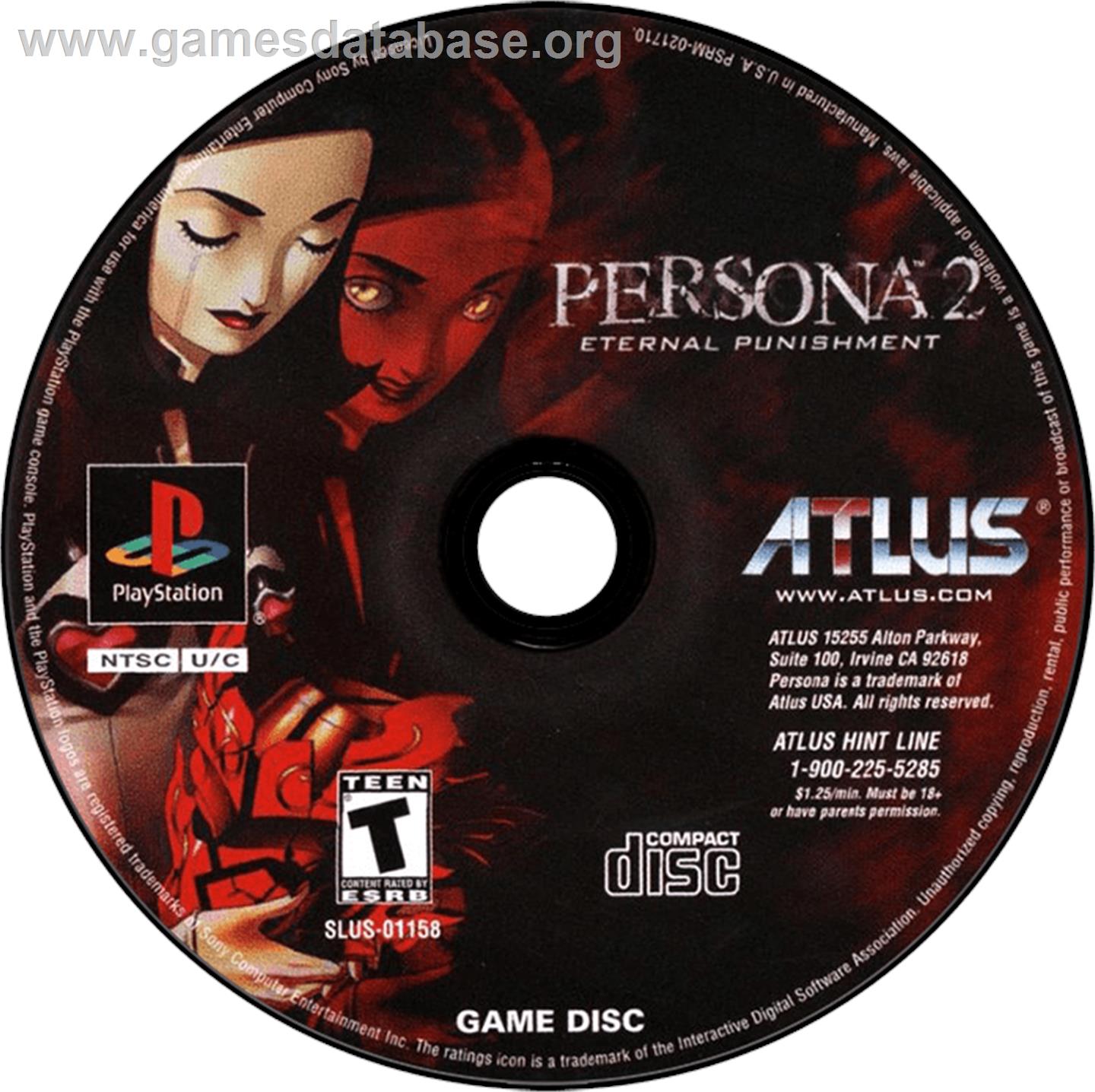 Persona 2: Eternal Punishment - Sony Playstation - Artwork - Disc
