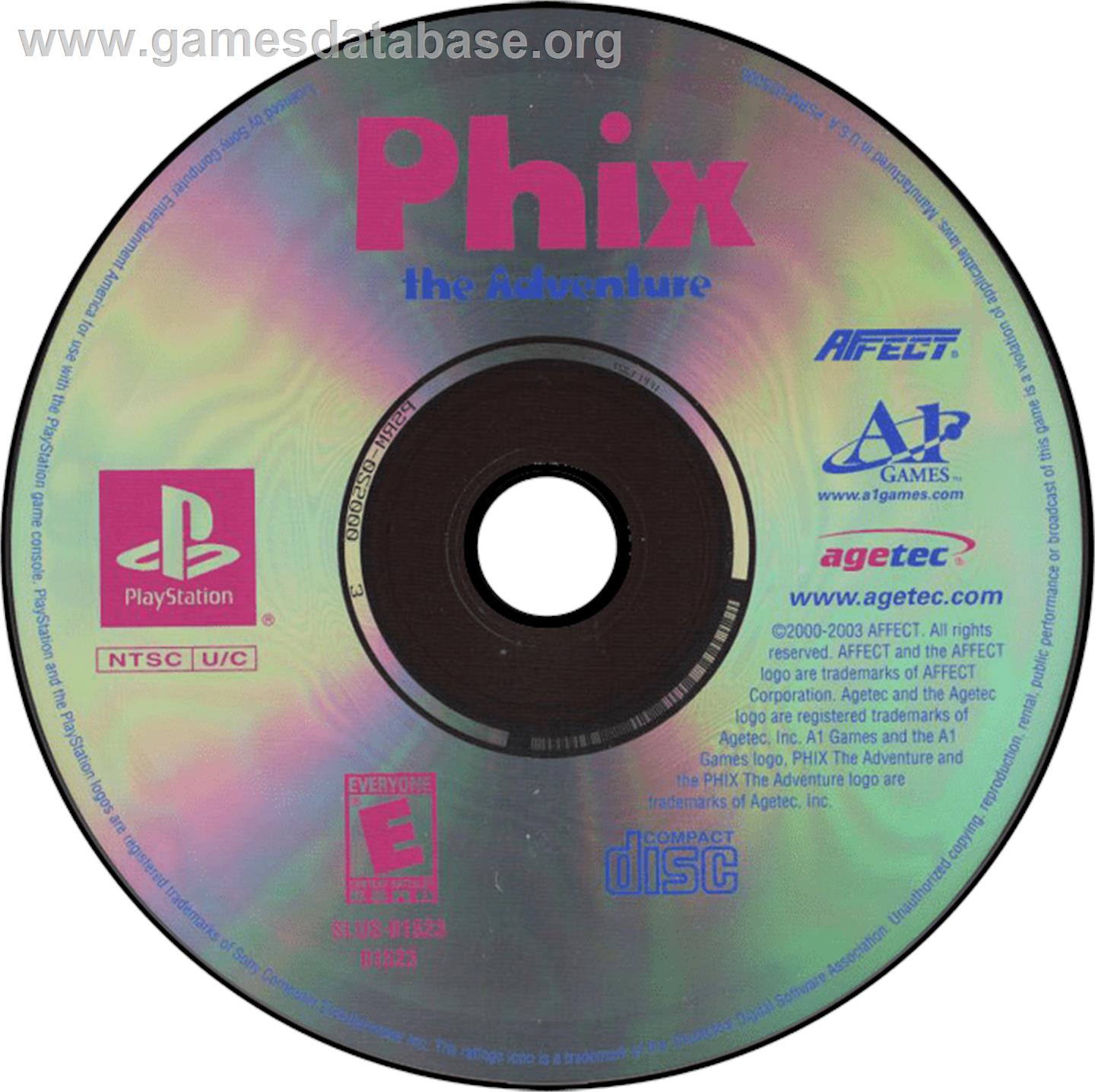 Phix: The Adventure - Sony Playstation - Artwork - Disc