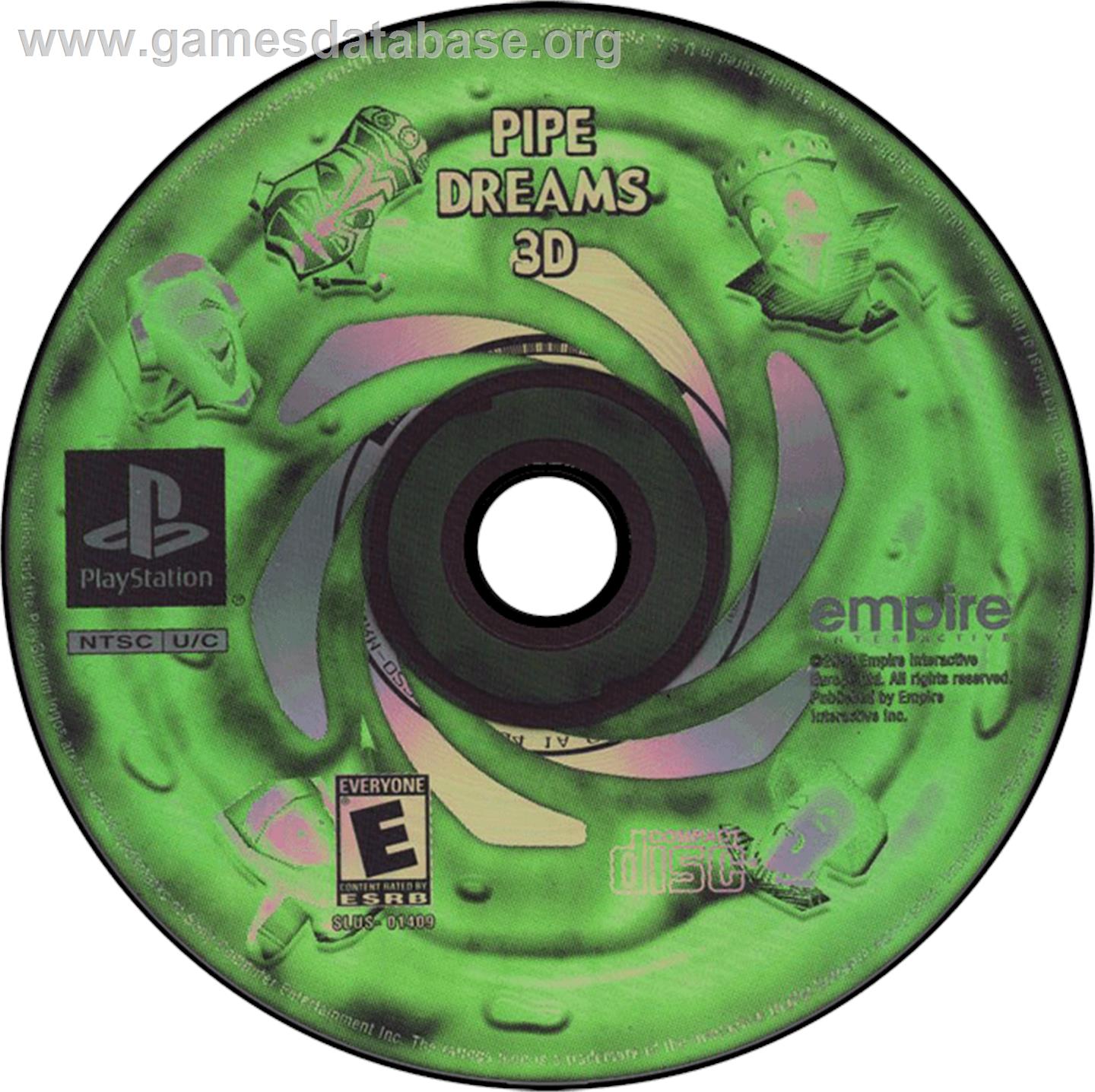 Pipe Dreams 3D - Sony Playstation - Artwork - Disc