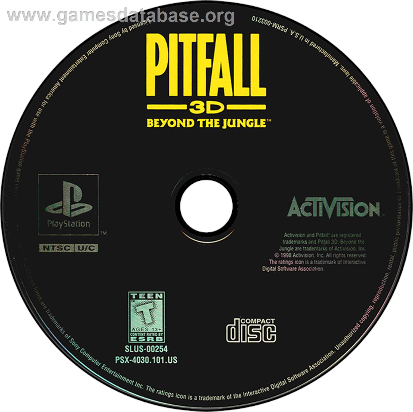 Pitfall 3D: Beyond the Jungle - Sony Playstation - Artwork - Disc
