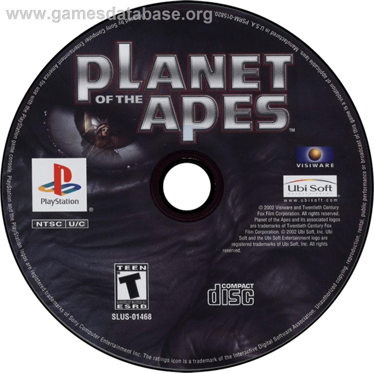 Planet of the Apes - Sony Playstation - Artwork - Disc
