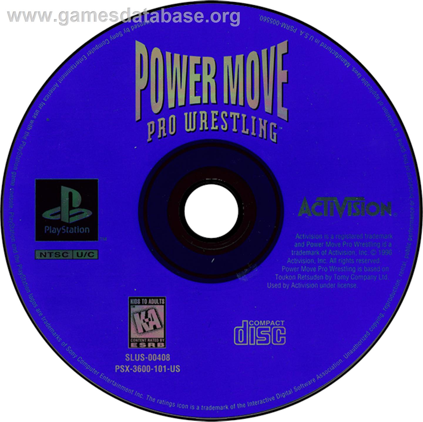 Power Move Pro Wrestling - Sony Playstation - Artwork - Disc