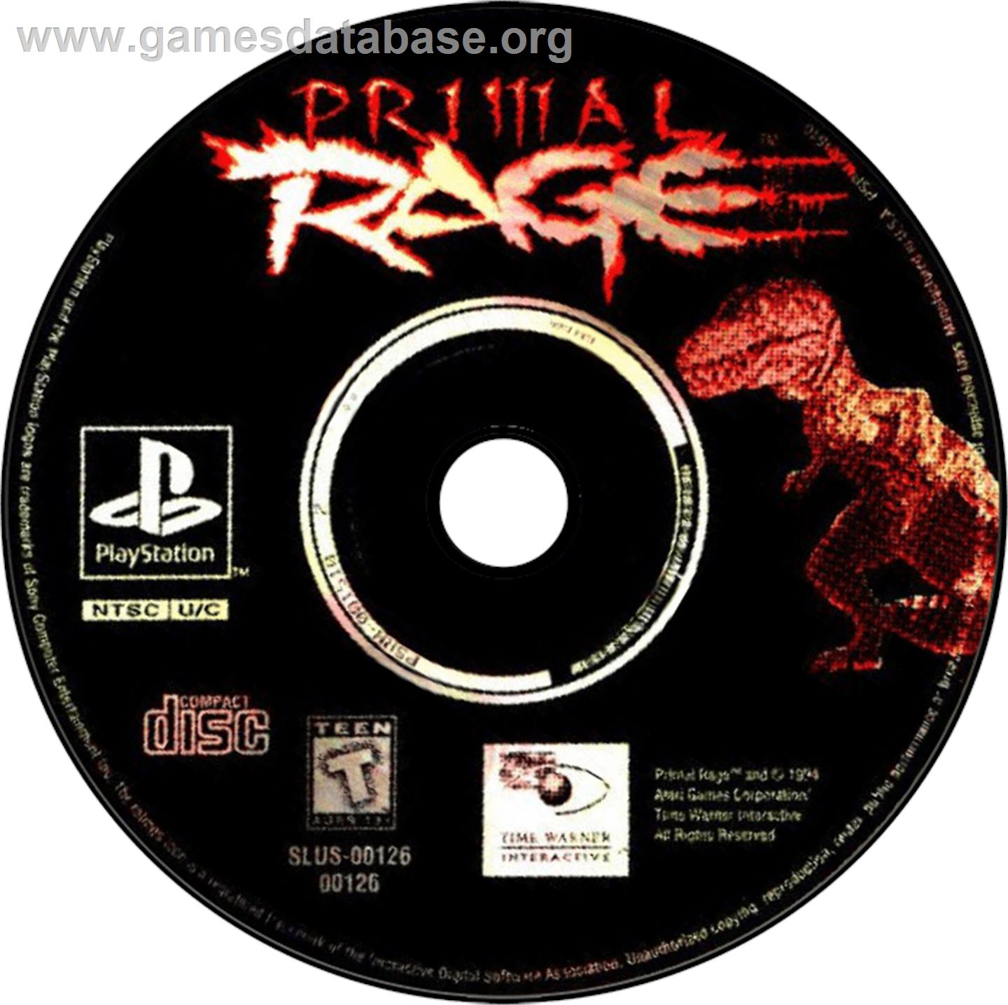 Primal Rage - Sony Playstation - Artwork - Disc