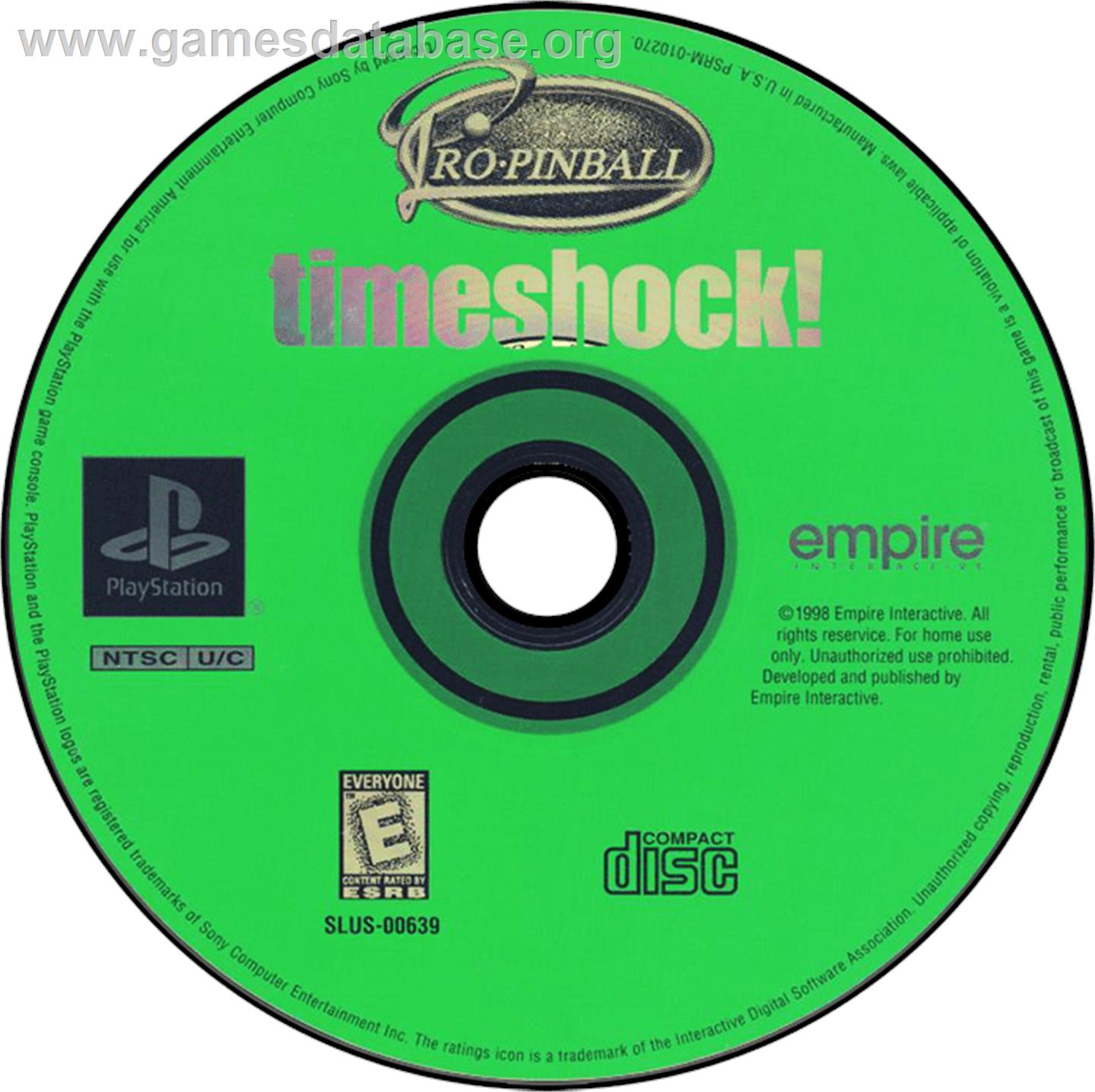 Pro Pinball: Timeshock! - Sony Playstation - Artwork - Disc