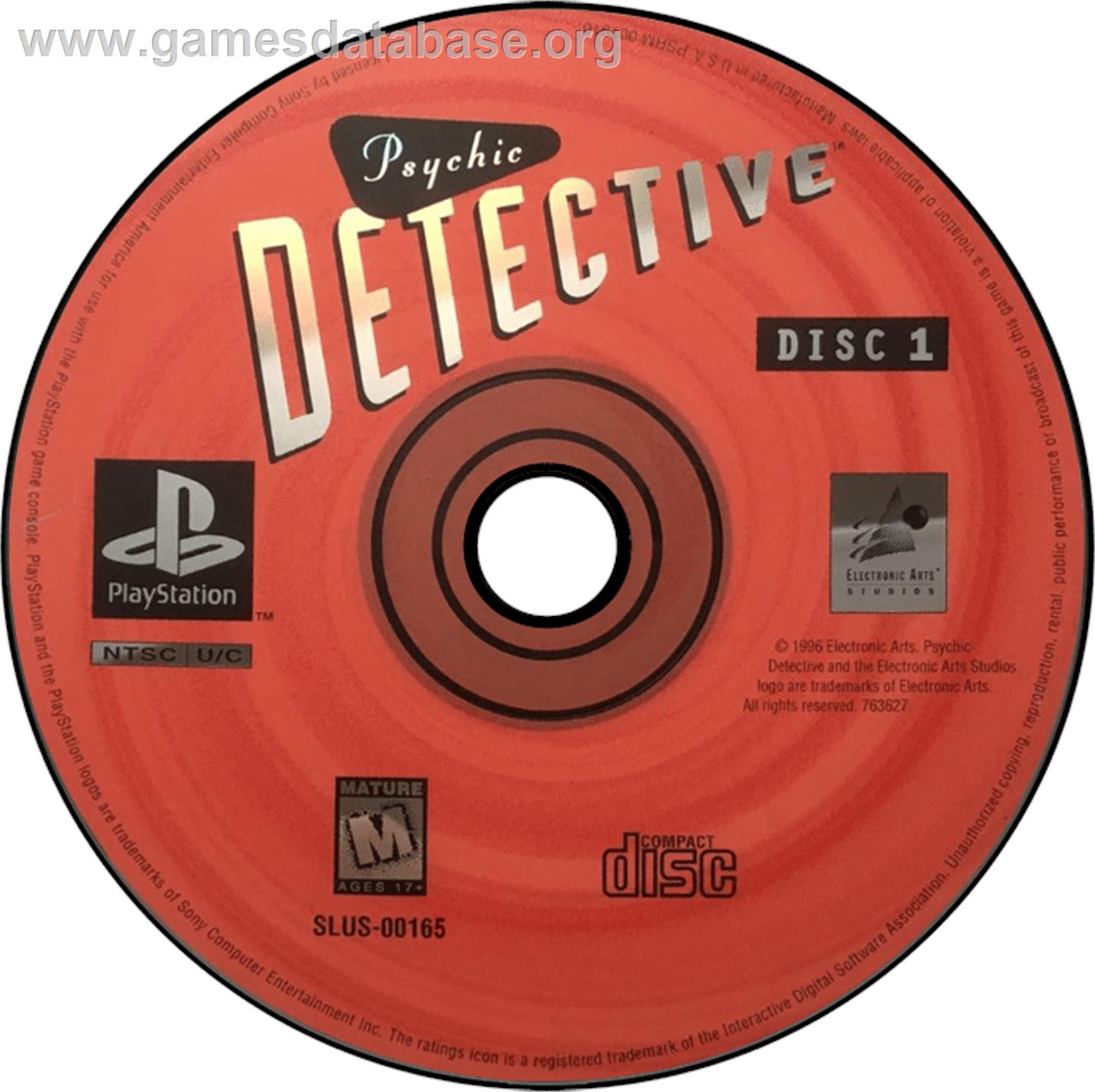 Psychic Detective - Sony Playstation - Artwork - Disc