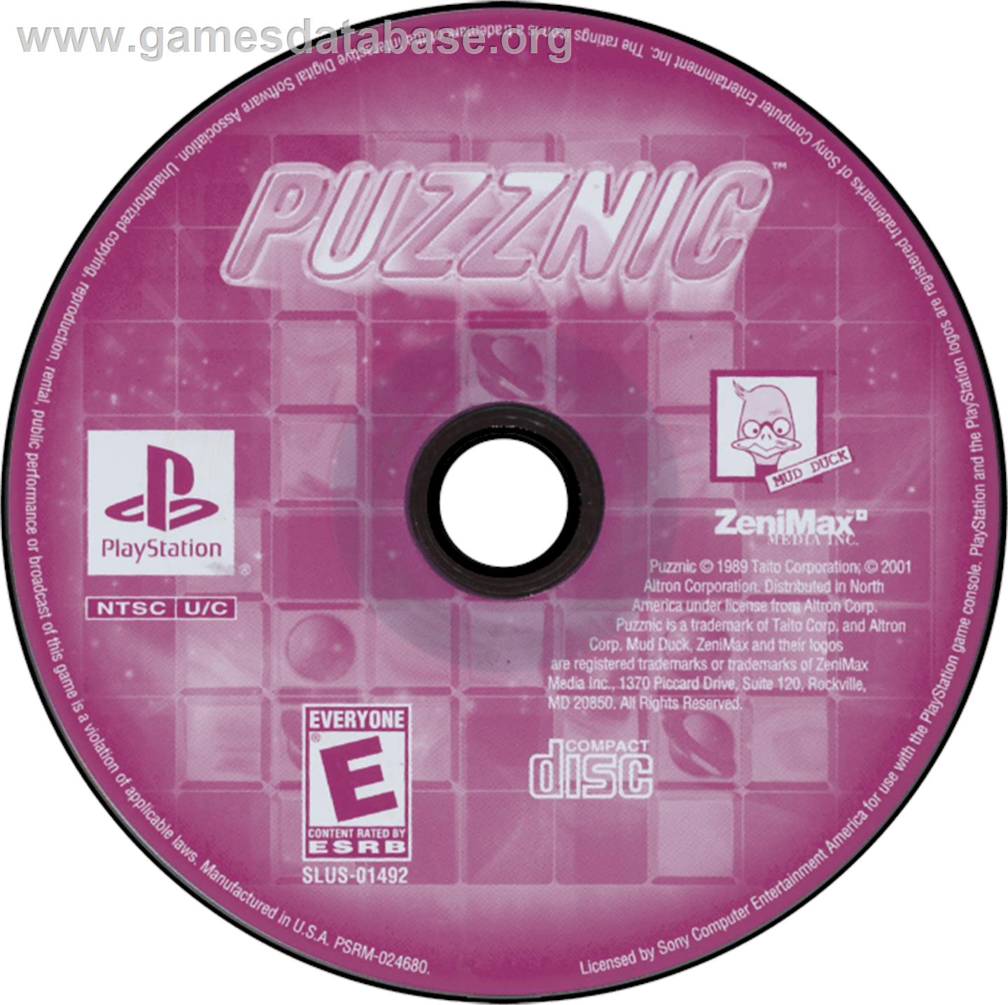 Puzznic - Sony Playstation - Artwork - Disc