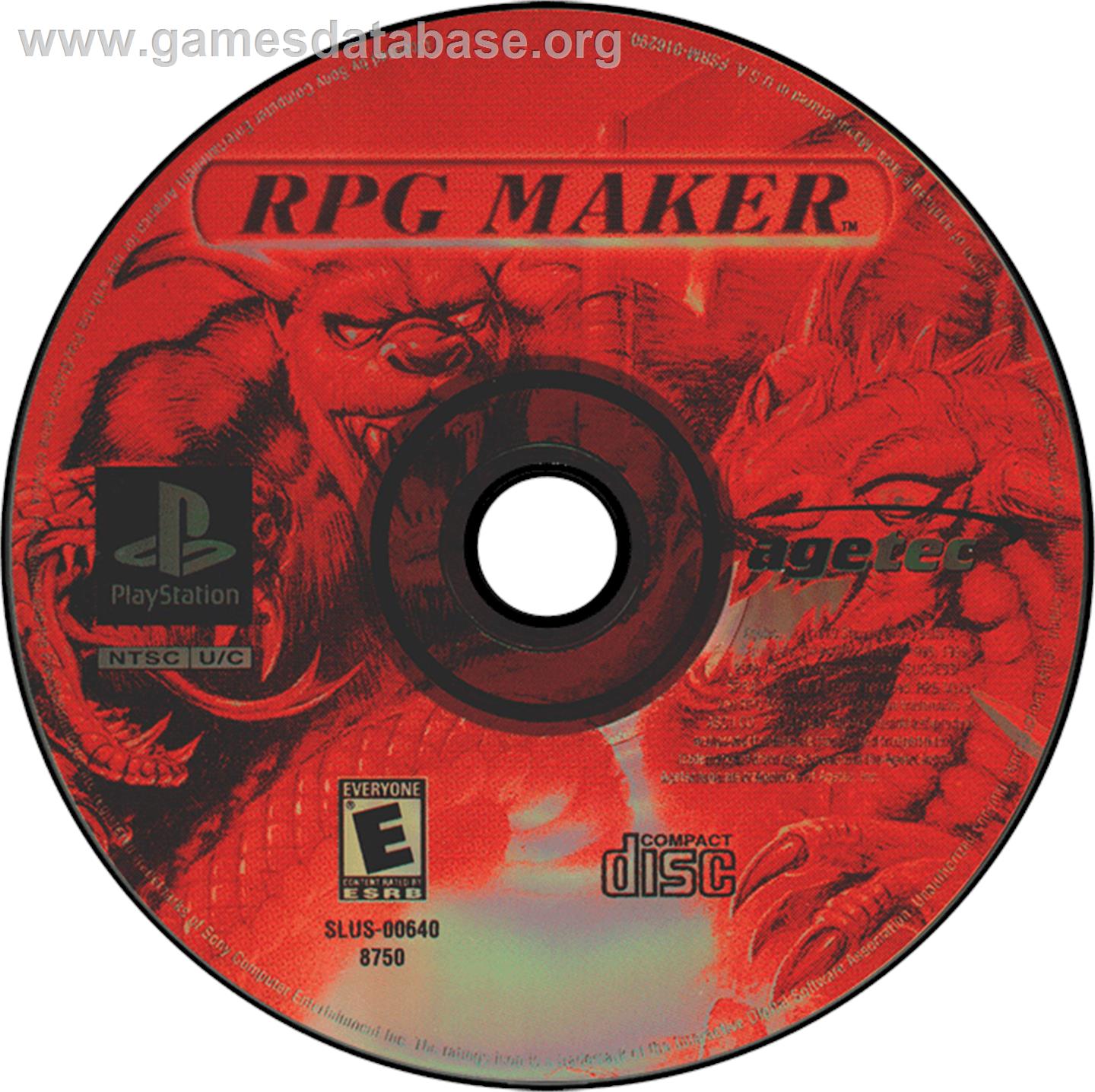 RPG Maker - Sony Playstation - Artwork - Disc