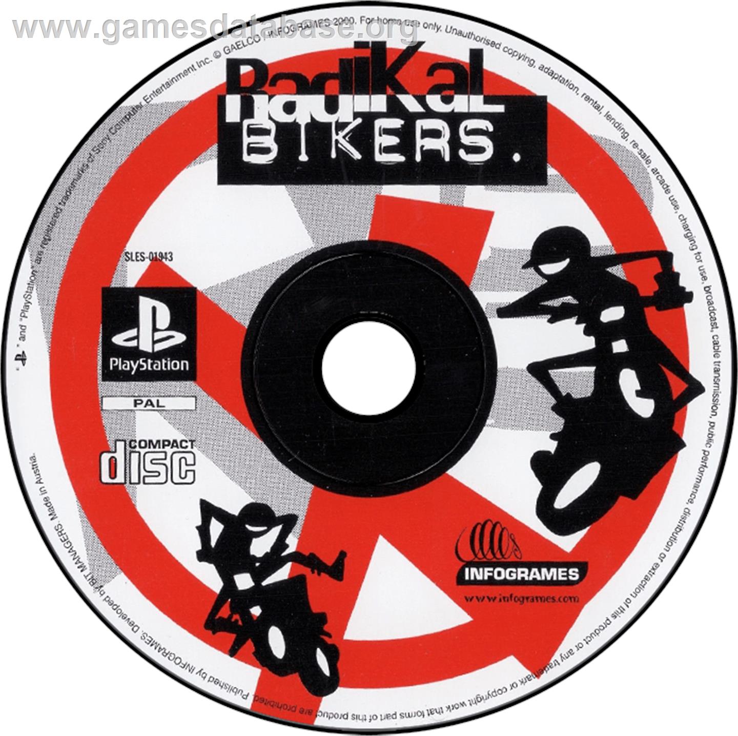 Radikal Bikers - Sony Playstation - Artwork - Disc