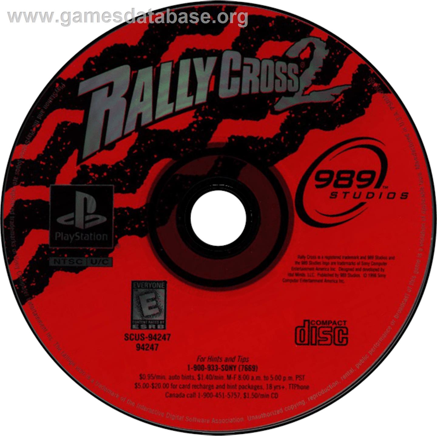 Rally Cross 2 - Sony Playstation - Artwork - Disc