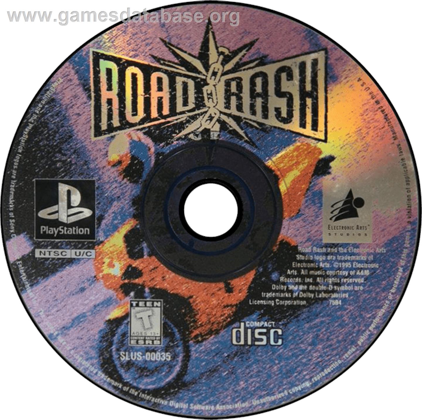 Road Rash - Sony Playstation - Artwork - Disc
