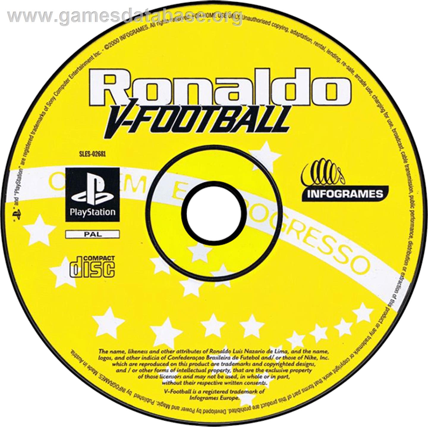 Ronaldo V-Football - Sony Playstation - Artwork - Disc