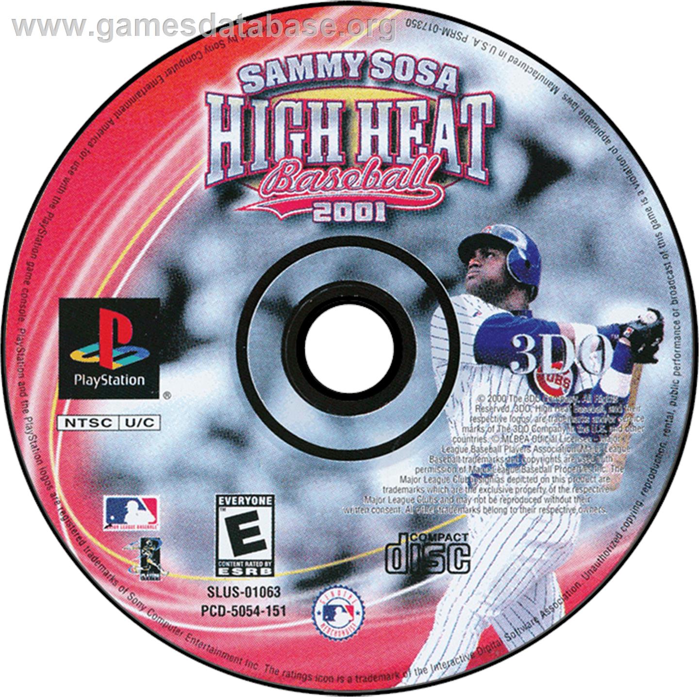 Sammy Sosa High Heat Baseball 2001 - Sony Playstation - Artwork - Disc