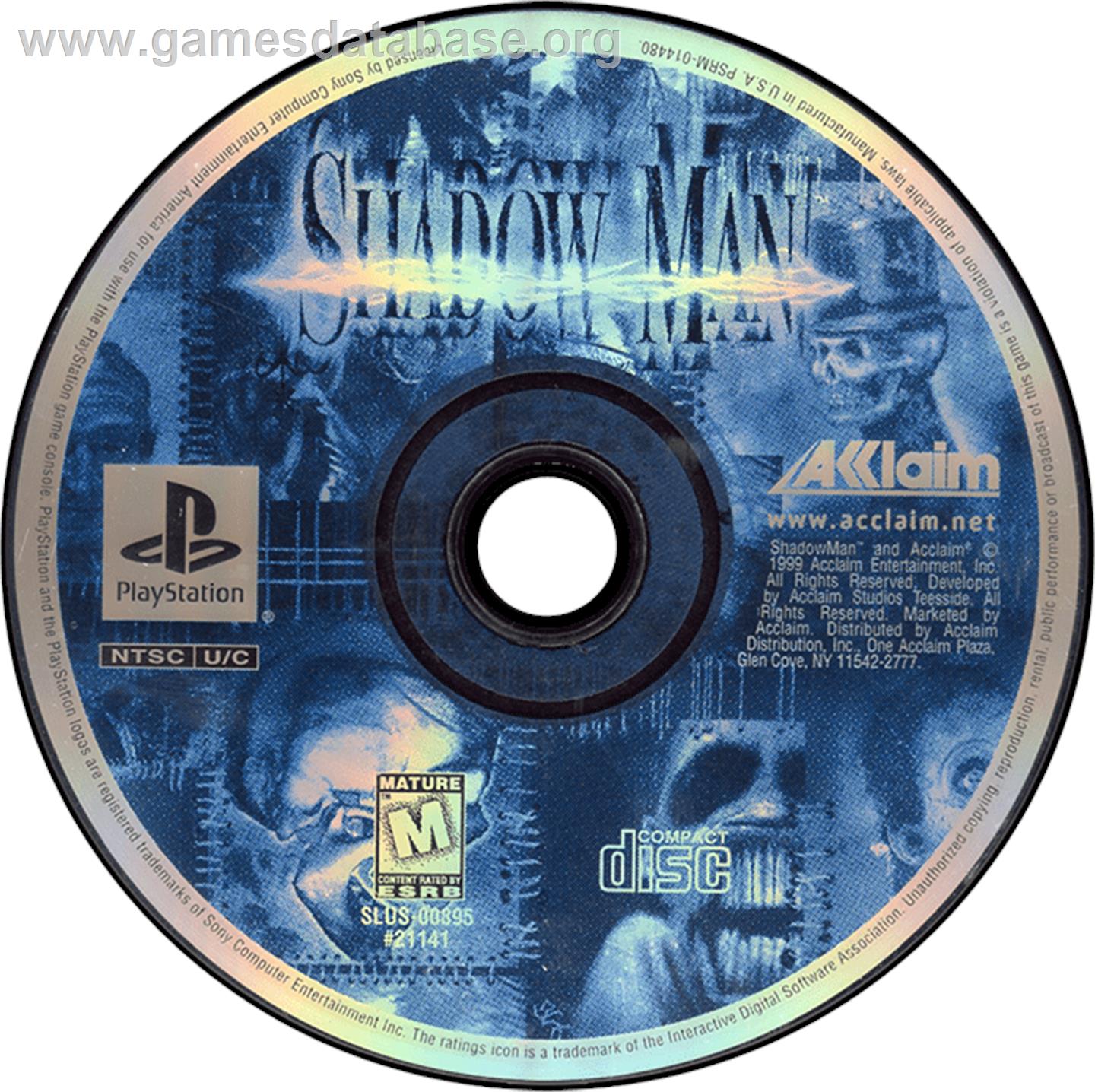 Shadow Man - Sony Playstation - Artwork - Disc