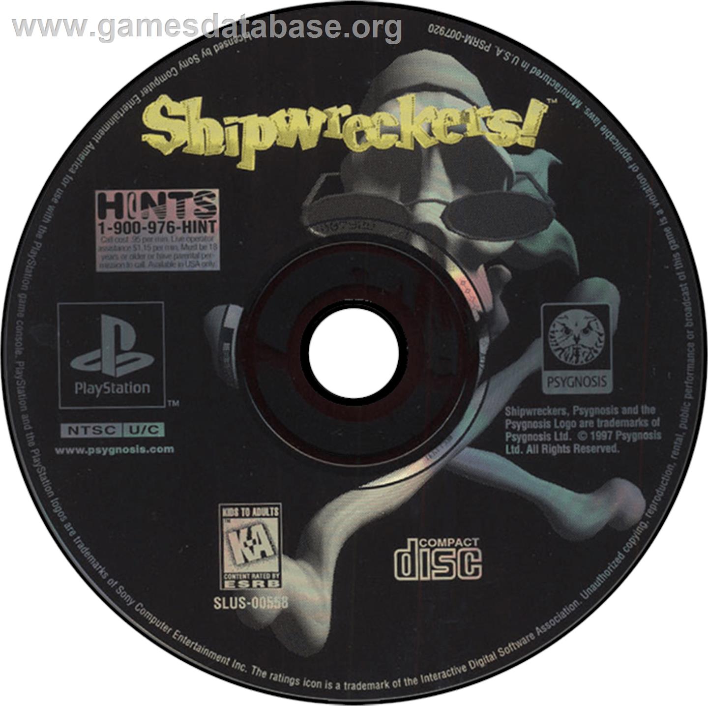 Shipwreckers! - Sony Playstation - Artwork - Disc