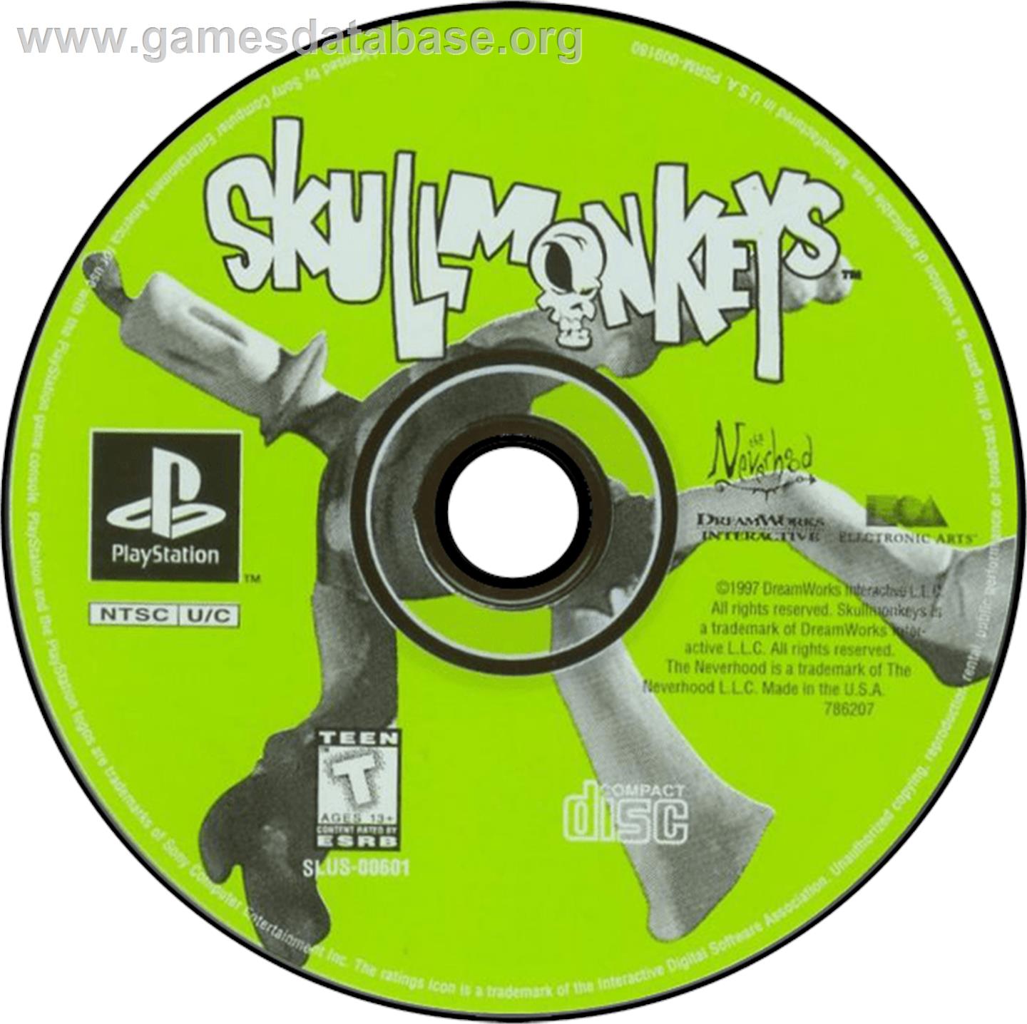 Skullmonkeys - Sony Playstation - Artwork - Disc