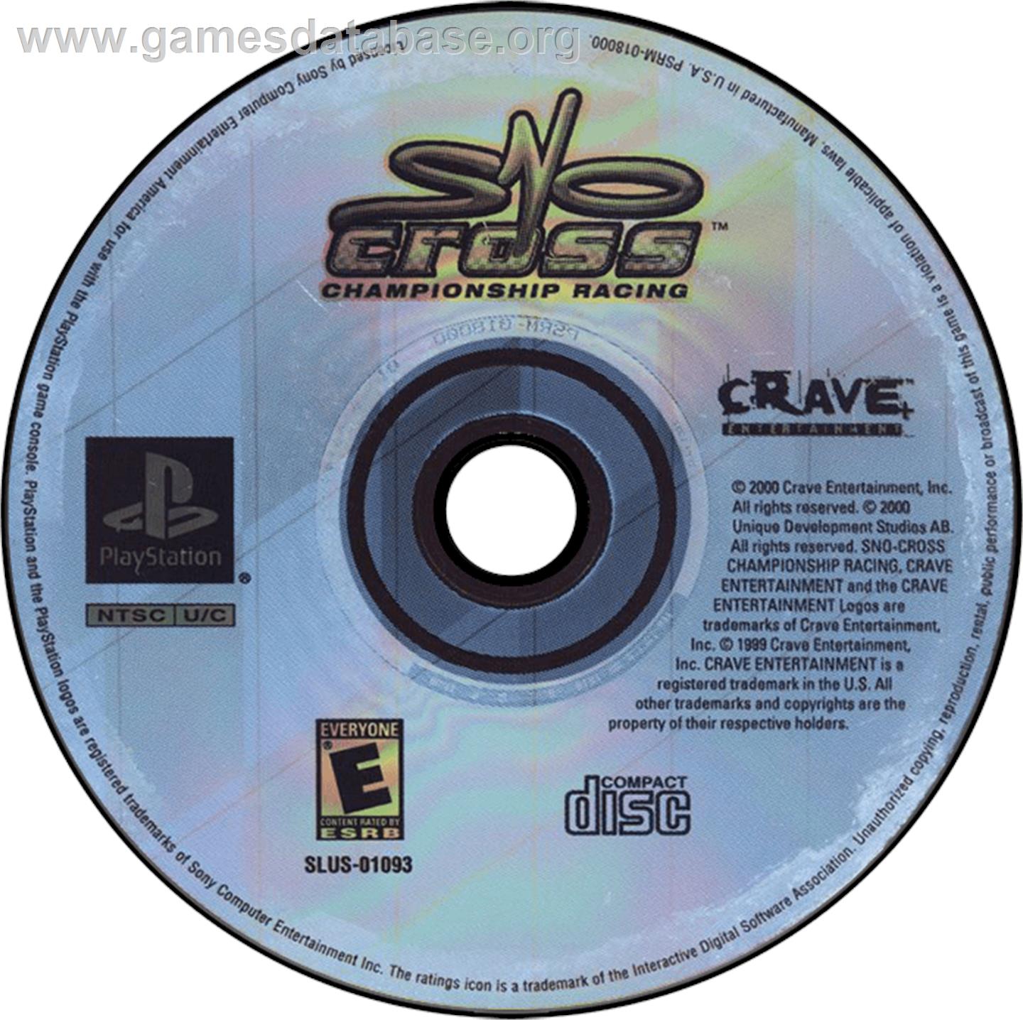 Sno-Cross Championship Racing - Sony Playstation - Artwork - Disc