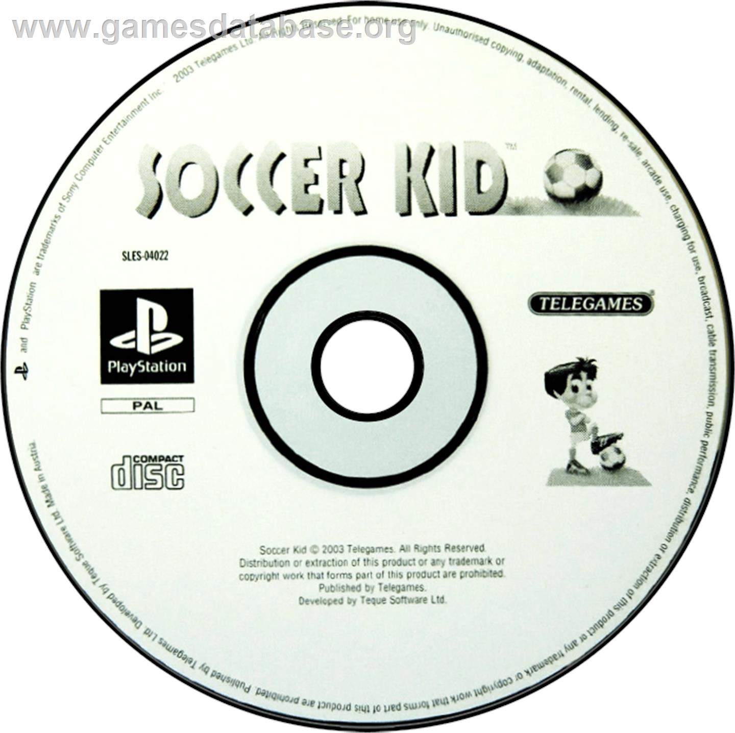 Soccer Kid - Sony Playstation - Artwork - Disc