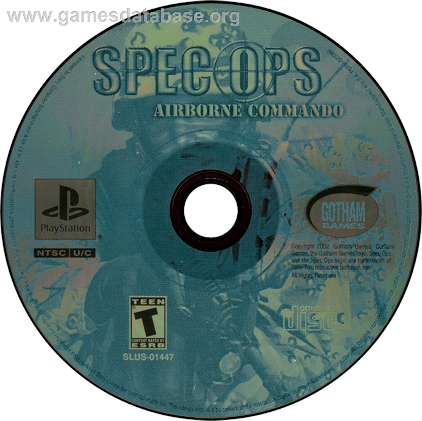 Spec Ops: Airborne Commando - Sony Playstation - Artwork - Disc