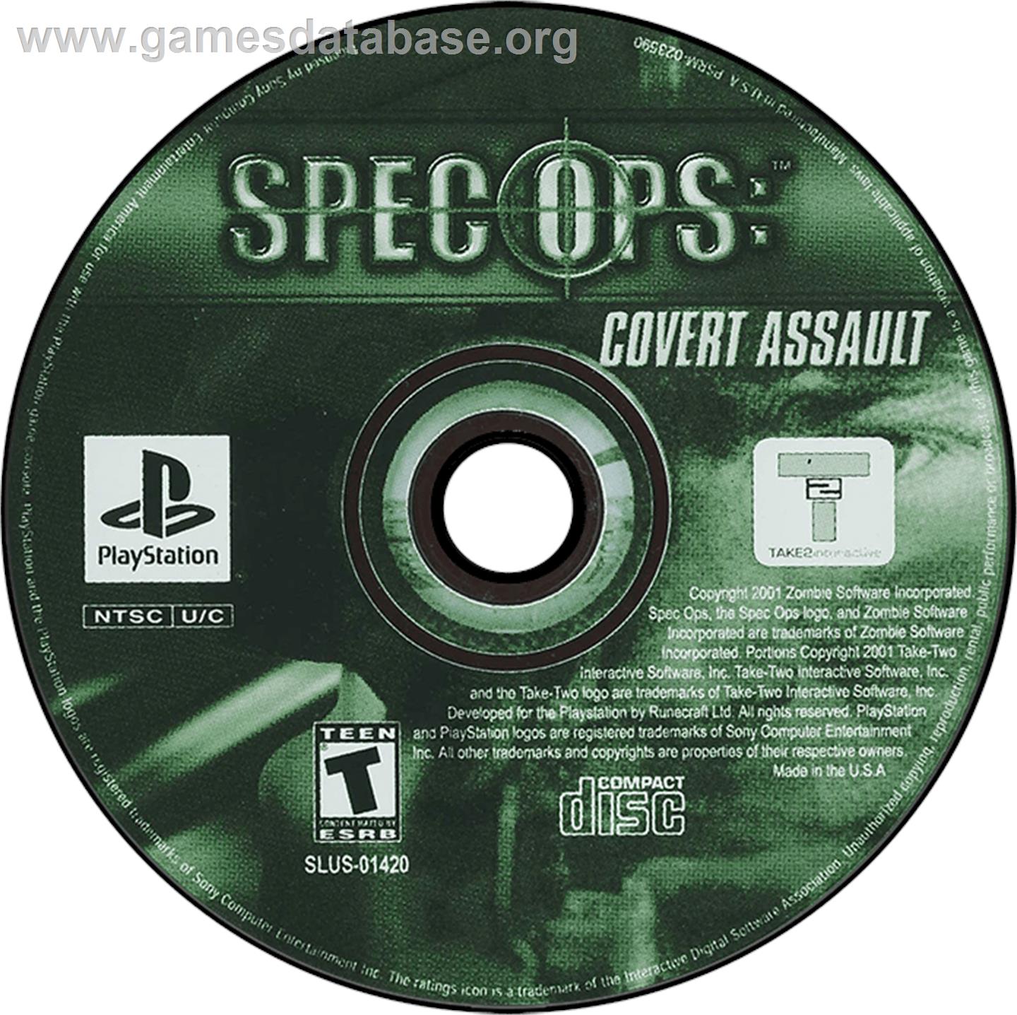 Spec Ops: Covert Assault - Sony Playstation - Artwork - Disc