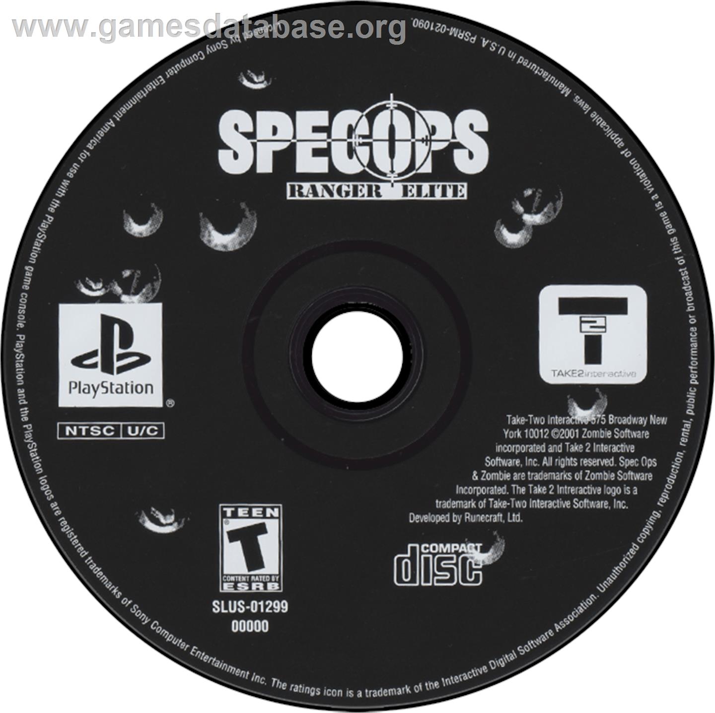 Spec Ops: Ranger Elite - Sony Playstation - Artwork - Disc