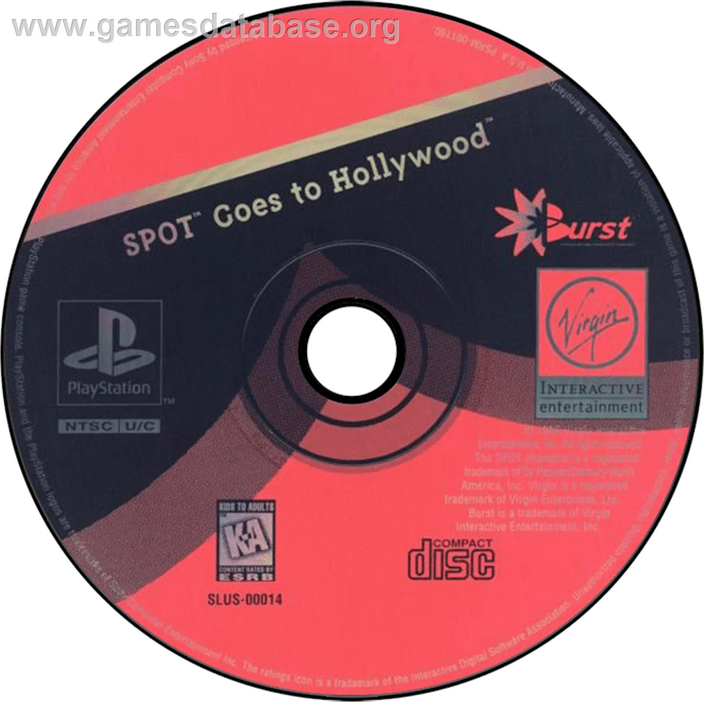Spot Goes to Hollywood - Sony Playstation - Artwork - Disc