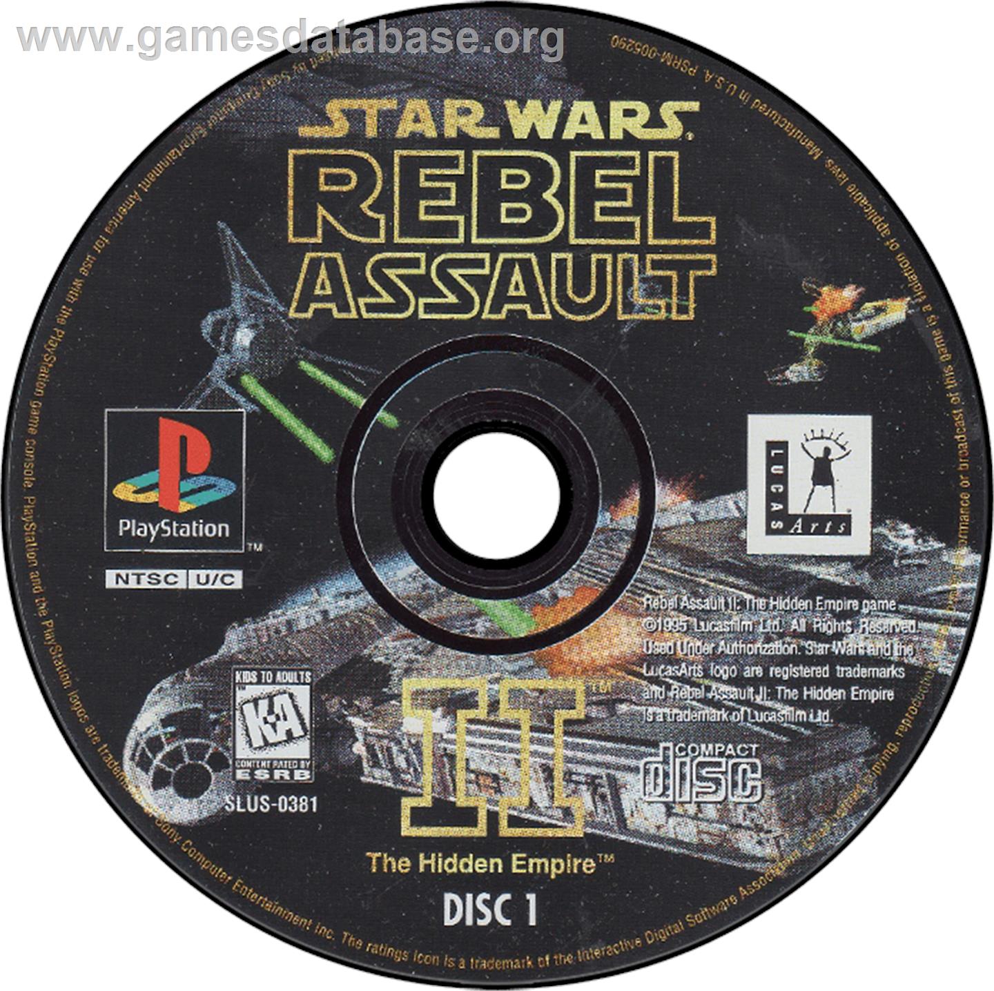 Star Wars: Rebel Assault II - The Hidden Empire - Sony Playstation - Artwork - Disc