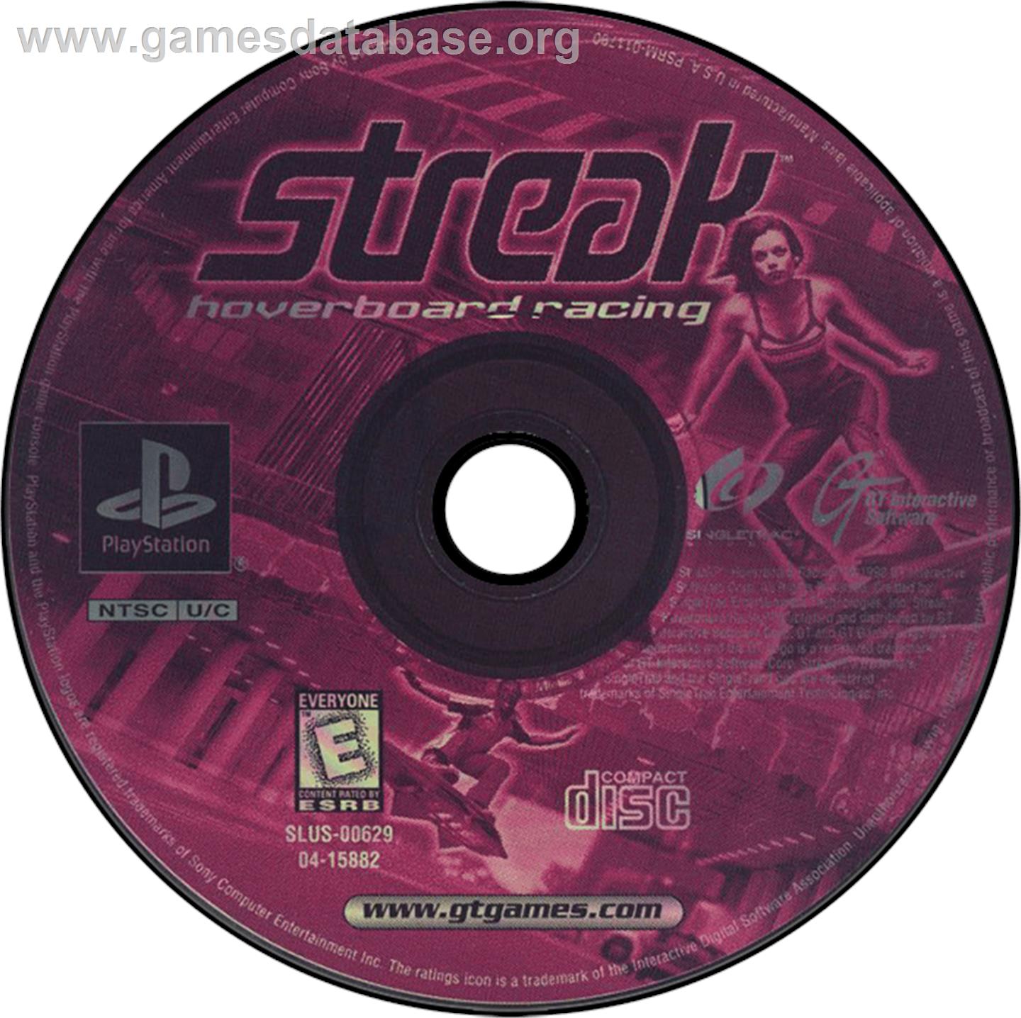 Streak Hoverboard Racing - Sony Playstation - Artwork - Disc
