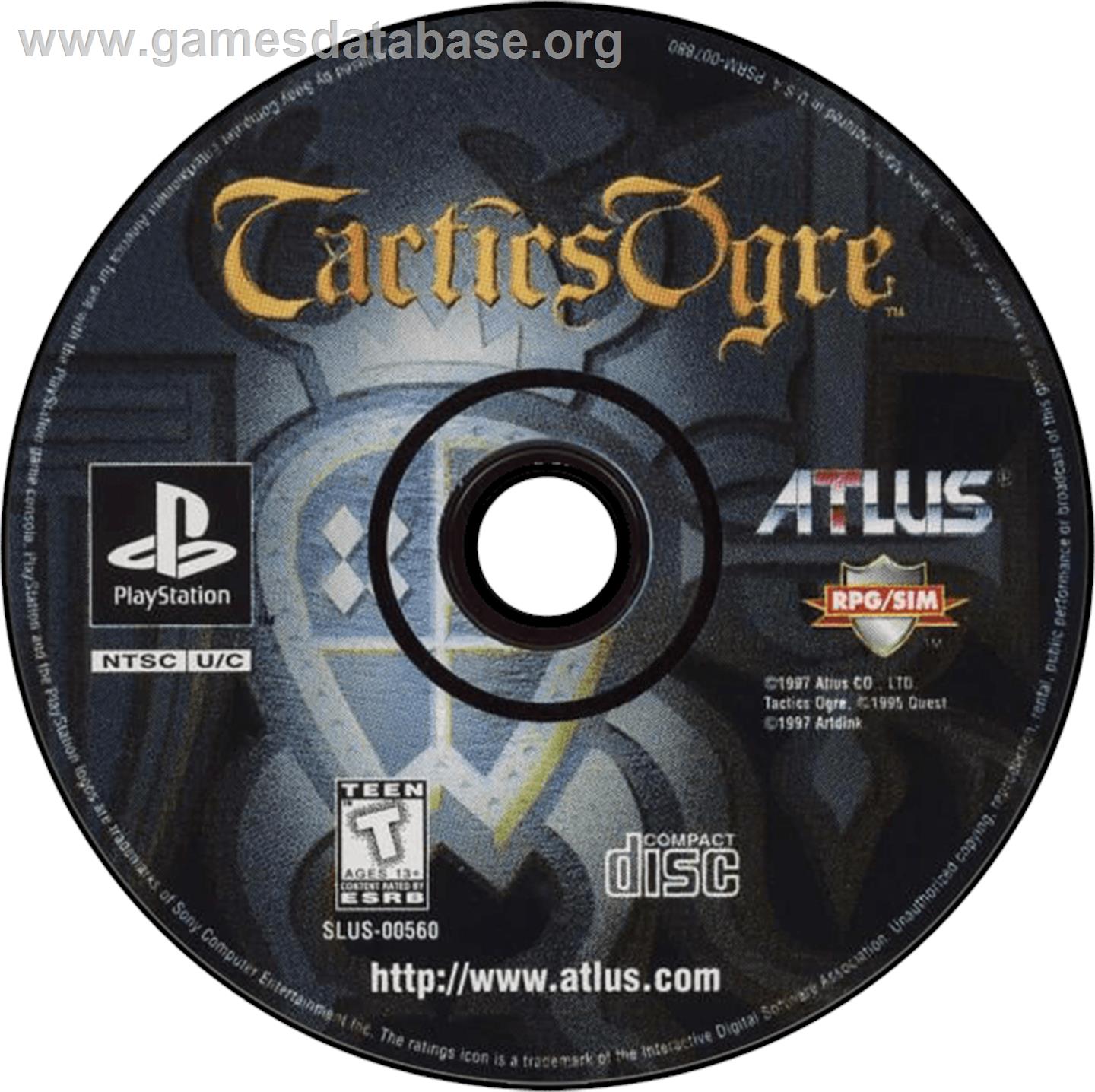 Tactics Ogre - Sony Playstation - Artwork - Disc
