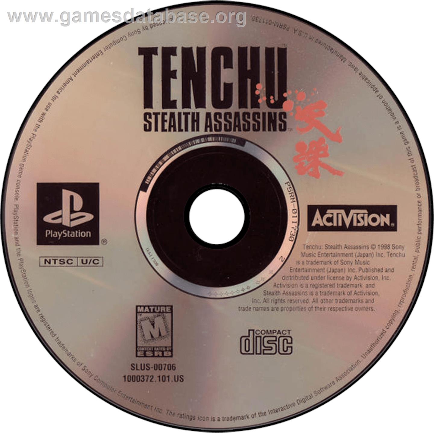 Tenchu: Stealth Assassins - Sony Playstation - Artwork - Disc