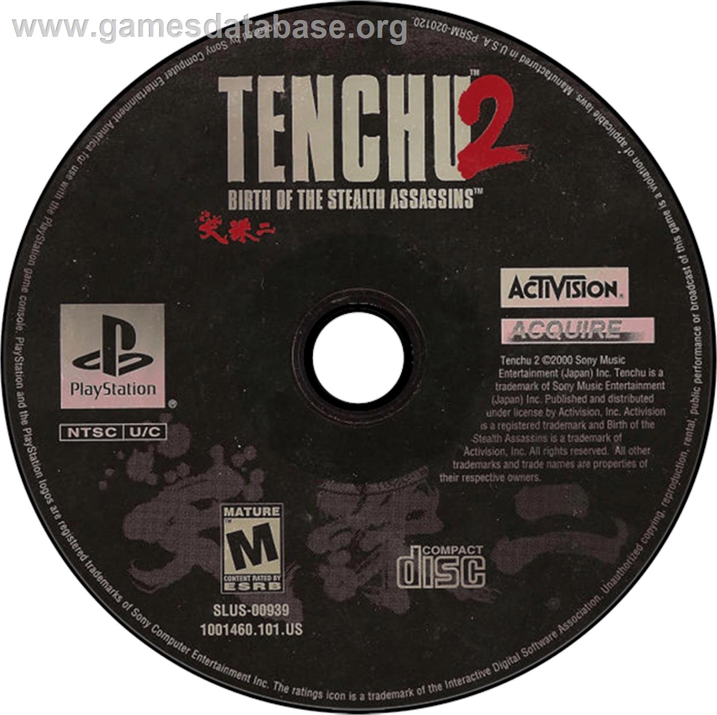 Tenchu 2: Birth of the Stealth Assassins - Sony Playstation - Artwork - Disc