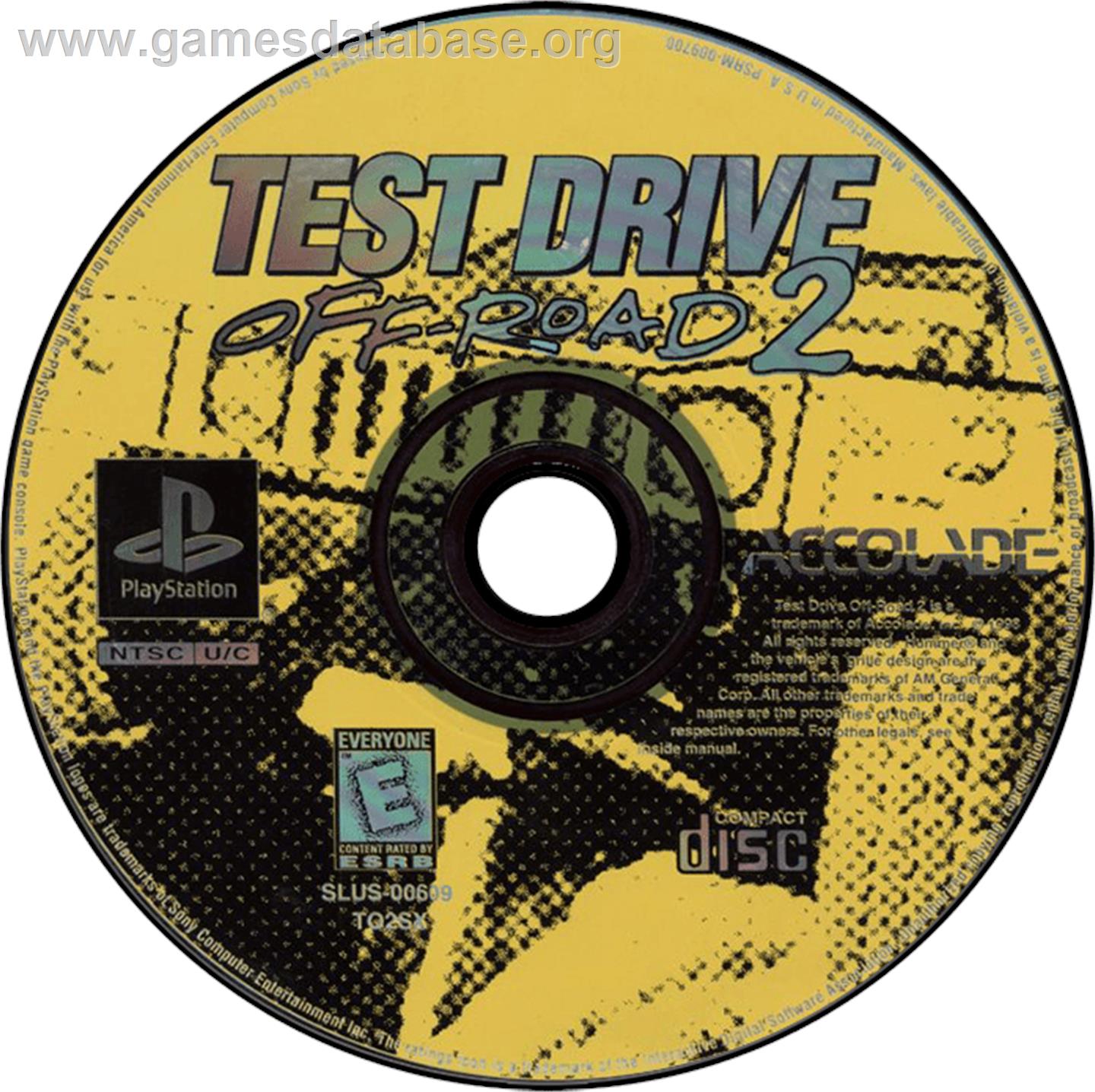 Test Drive: Off-Road 2 - Sony Playstation - Artwork - Disc