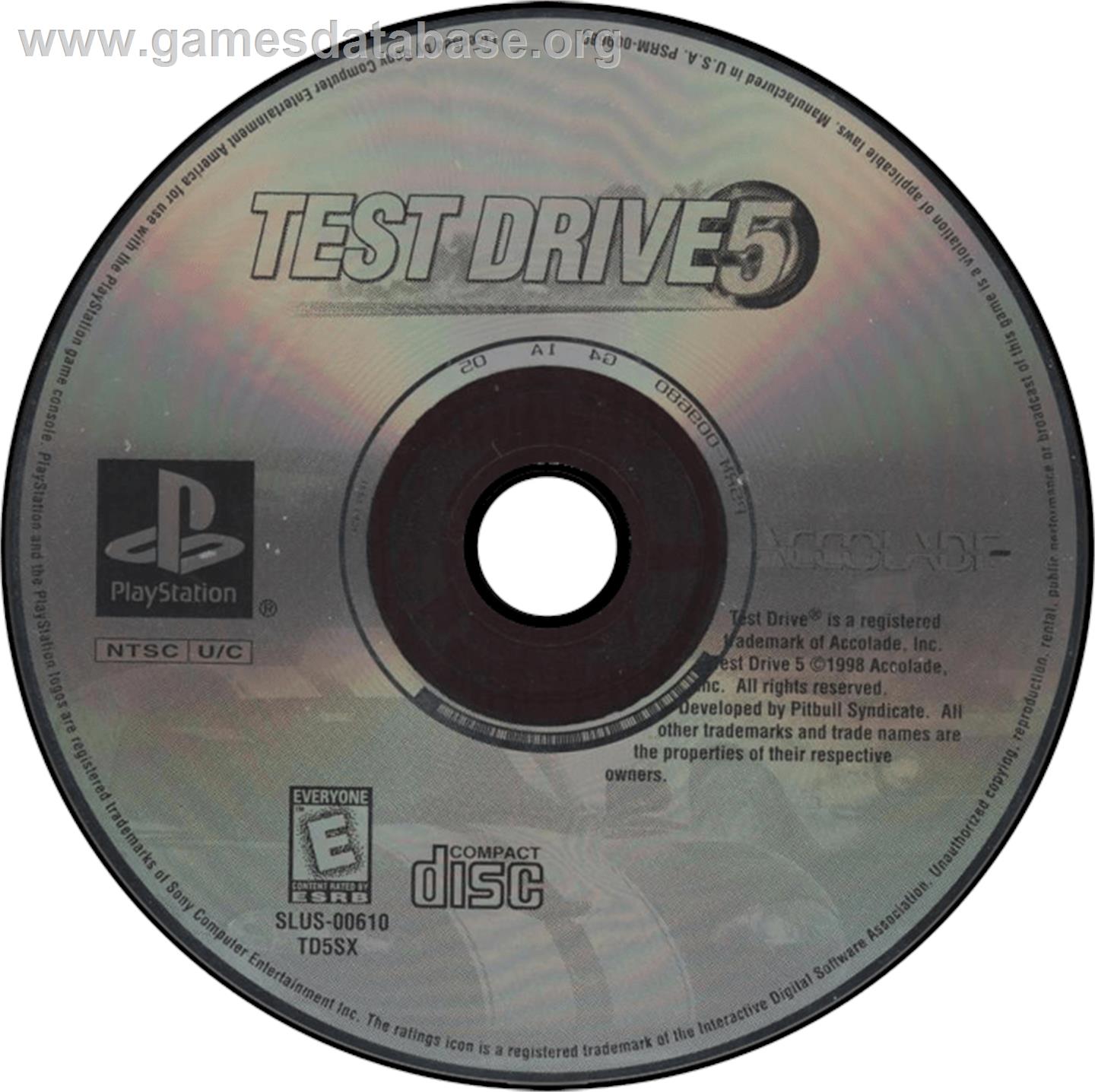 Test Drive 5 - Sony Playstation - Artwork - Disc