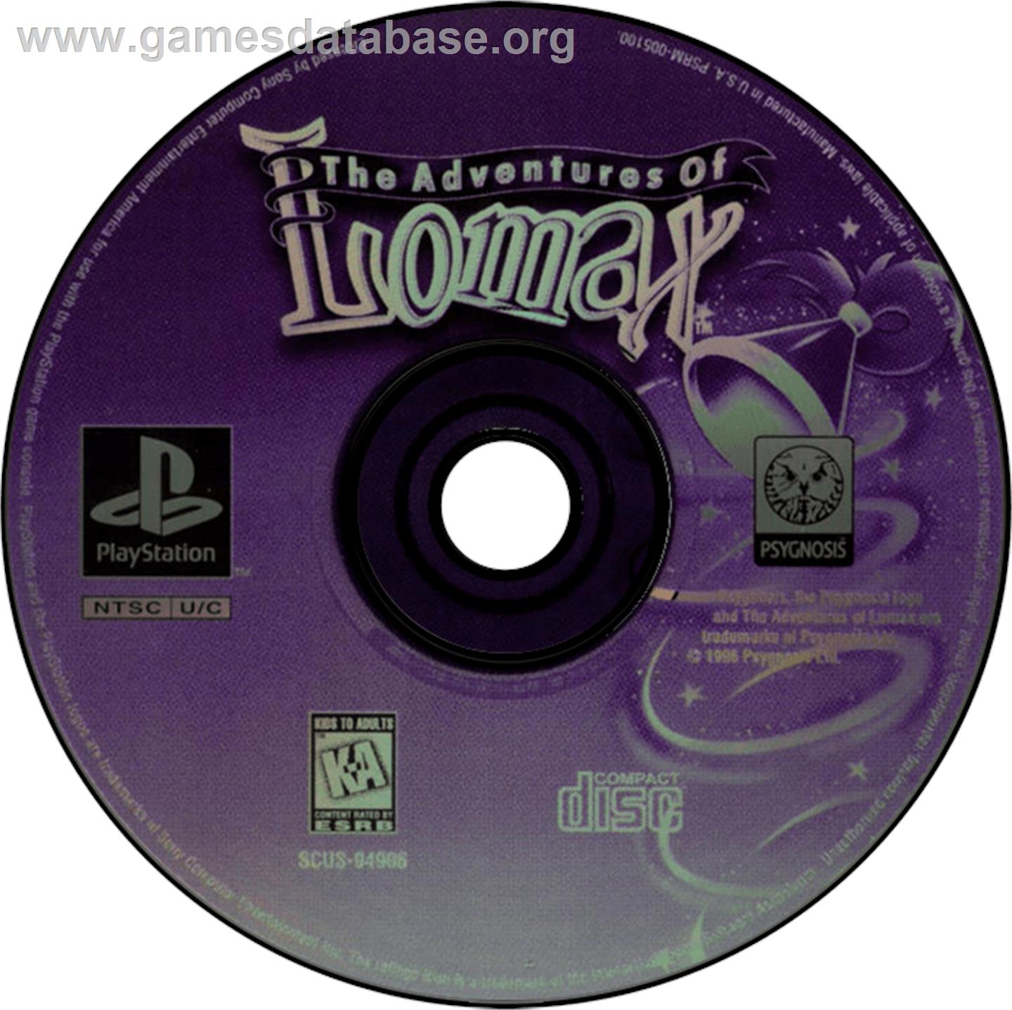 The Adventures of Lomax - Sony Playstation - Artwork - Disc