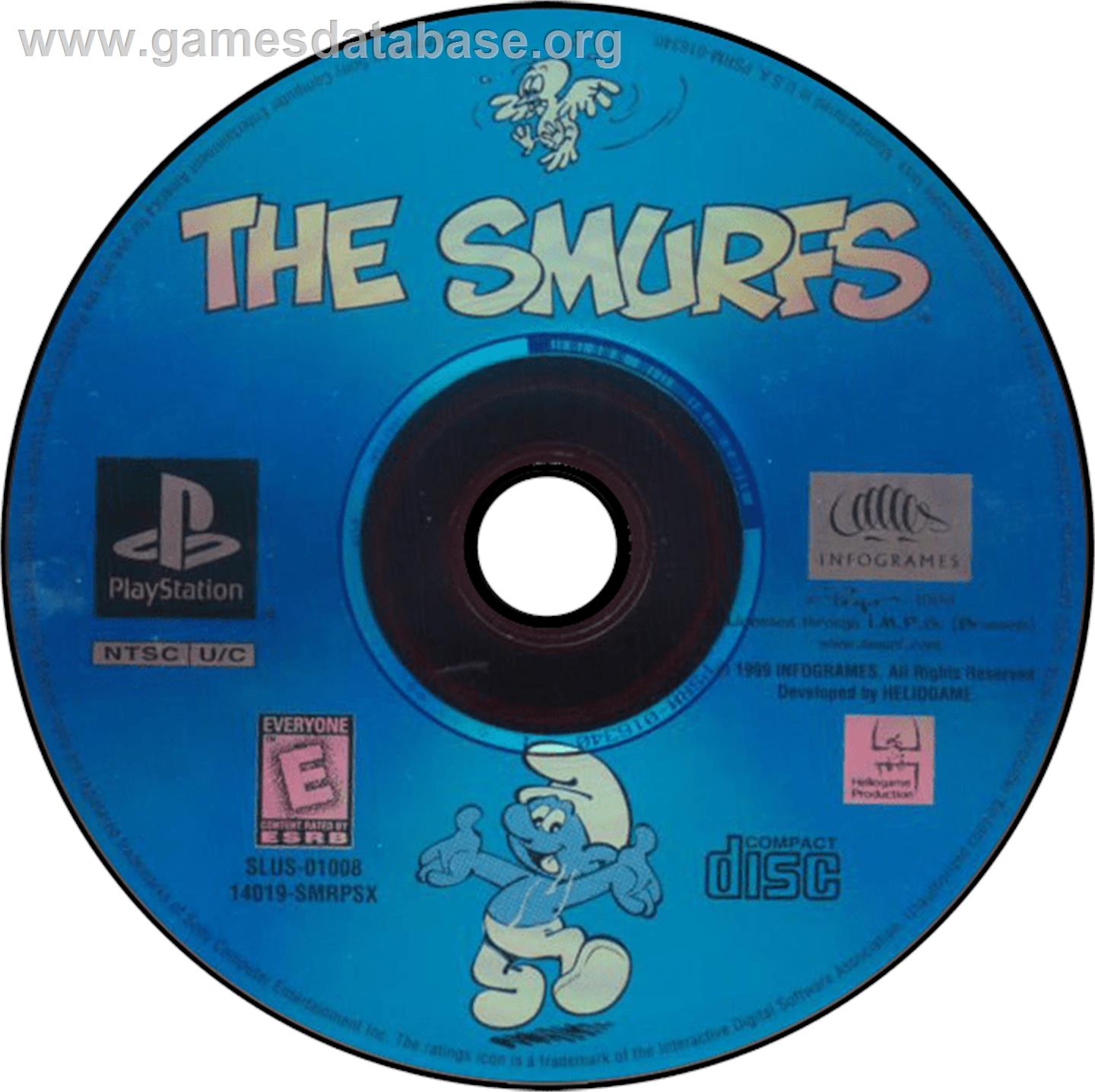 The Smurfs - Sony Playstation - Artwork - Disc