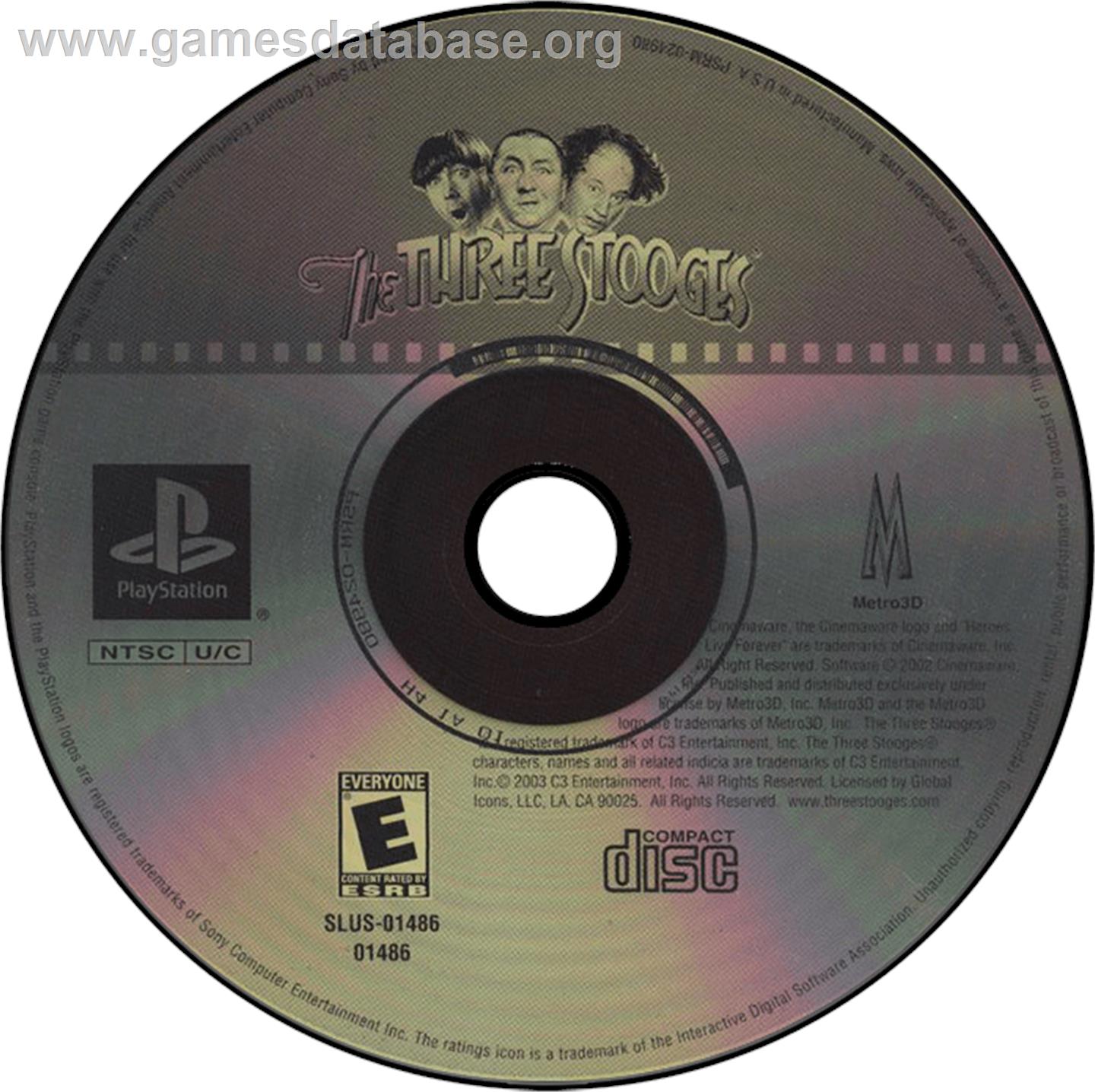 The Three Stooges - Sony Playstation - Artwork - Disc