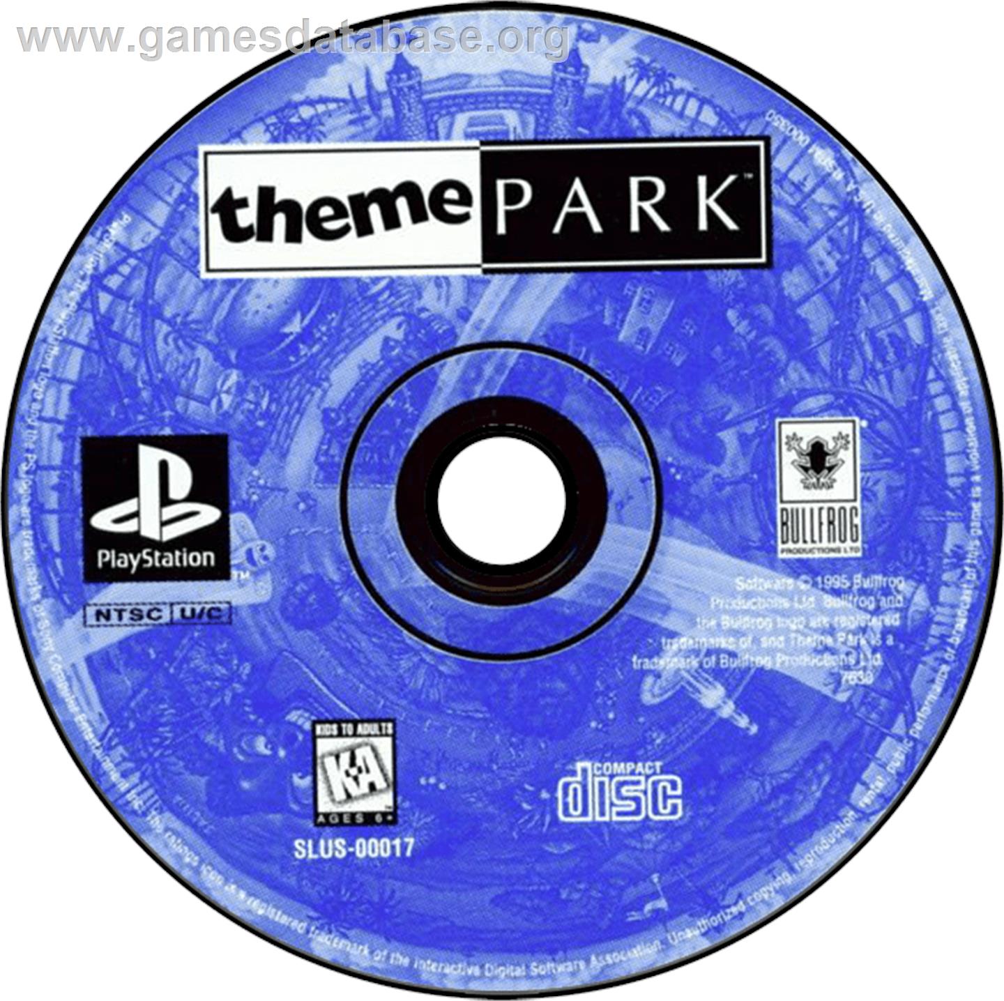 Theme Park - Sony Playstation - Artwork - Disc