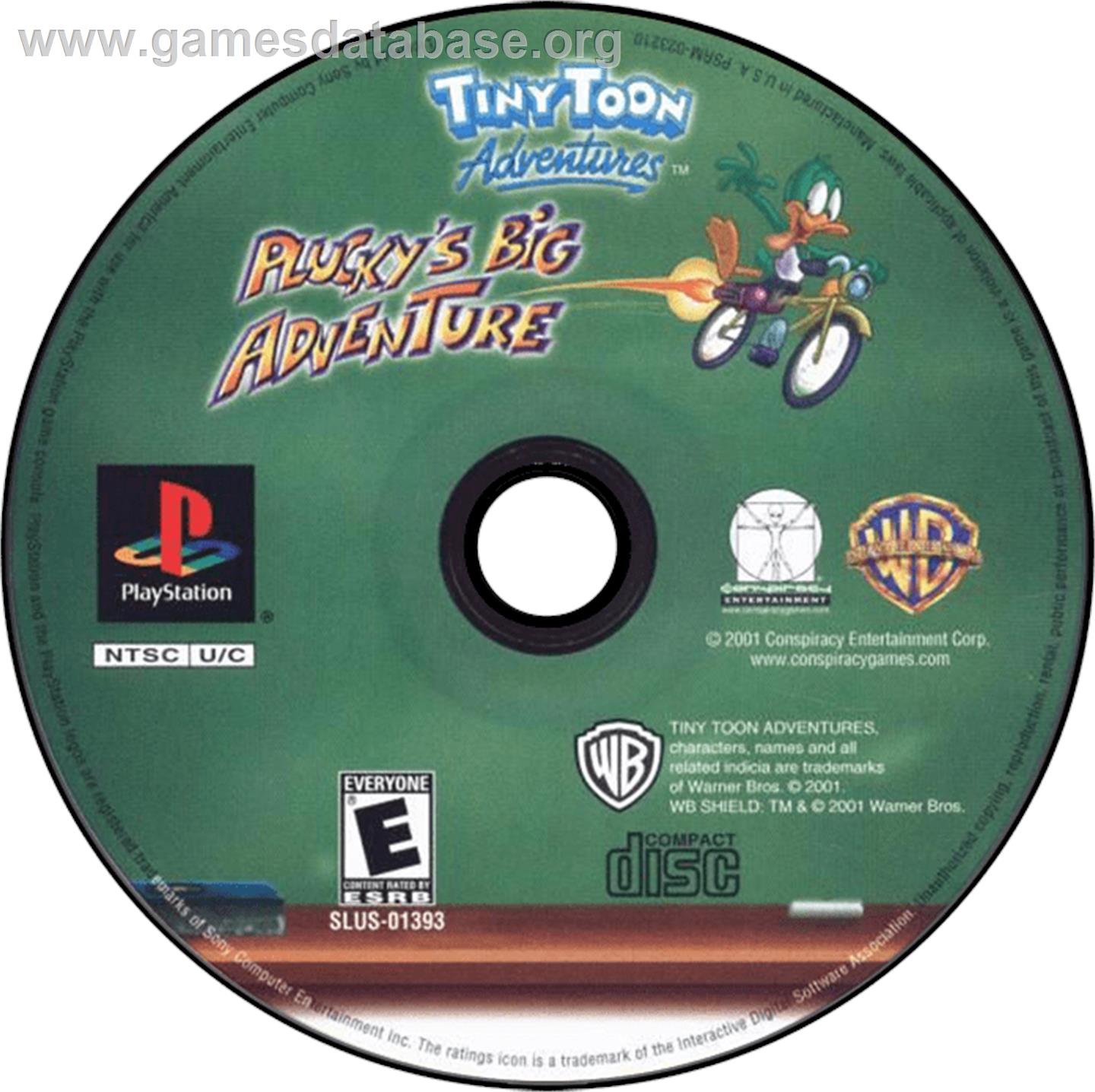 Tiny Toon Adventures: Plucky's Big Adventure - Sony Playstation - Artwork - Disc