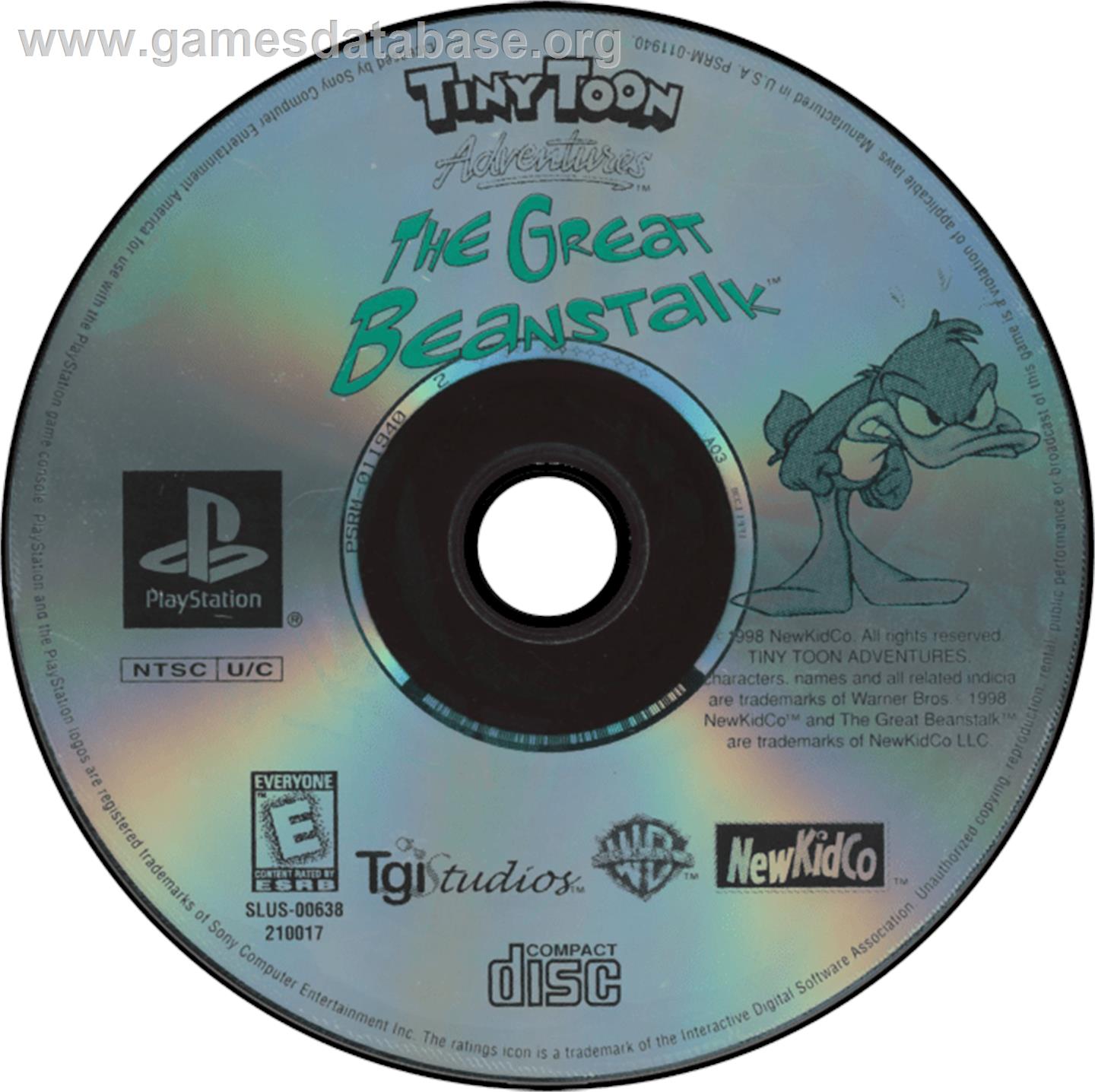 Tiny Toon Adventures: The Great Beanstalk - Sony Playstation - Artwork - Disc