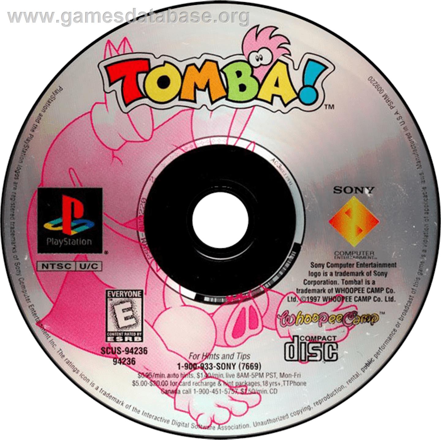 Tomba! - Sony Playstation - Artwork - Disc