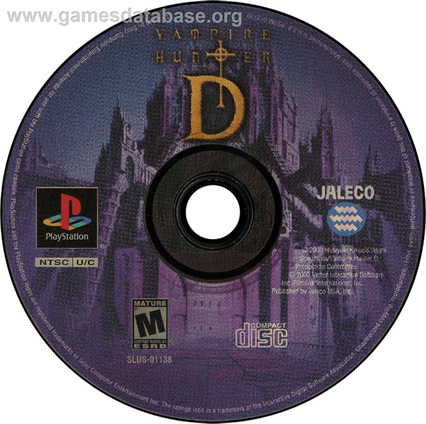 Vampire Hunter D - Sony Playstation - Artwork - Disc