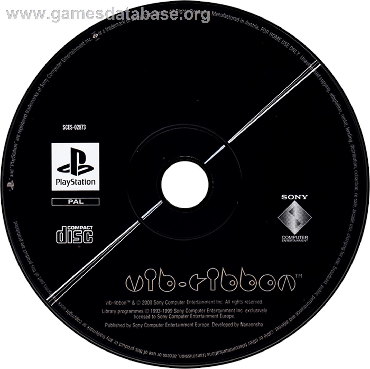 Vib Ribbon - Sony Playstation - Artwork - Disc