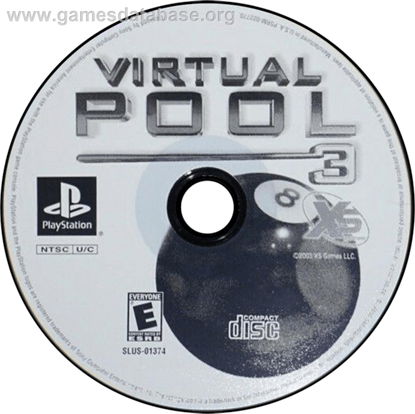 Virtual Pool 3 - Sony Playstation - Artwork - Disc