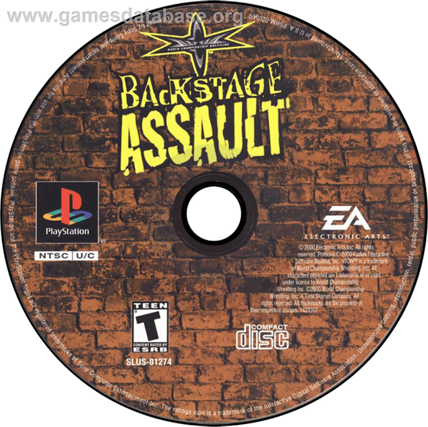 WCW Backstage Assault - Sony Playstation - Artwork - Disc
