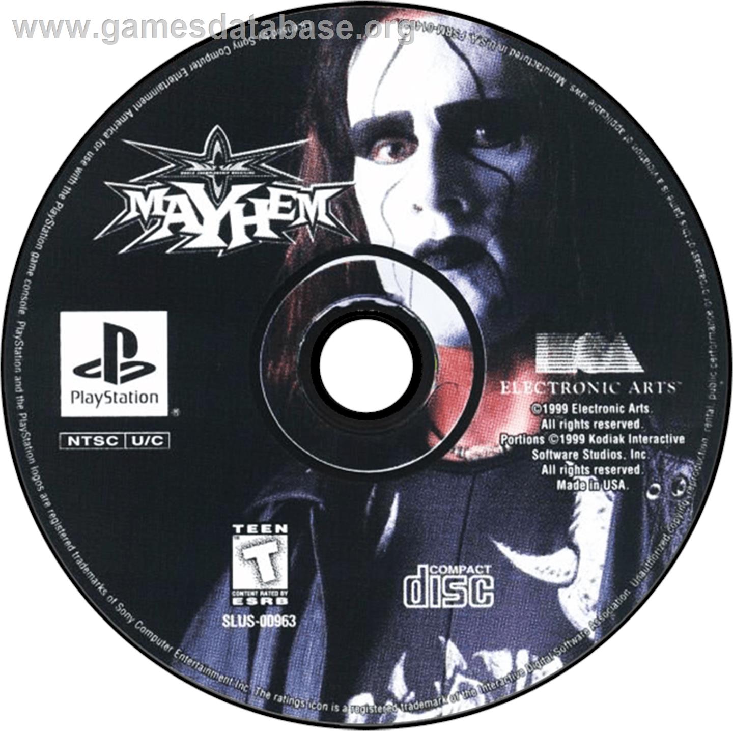 WCW Mayhem - Sony Playstation - Artwork - Disc