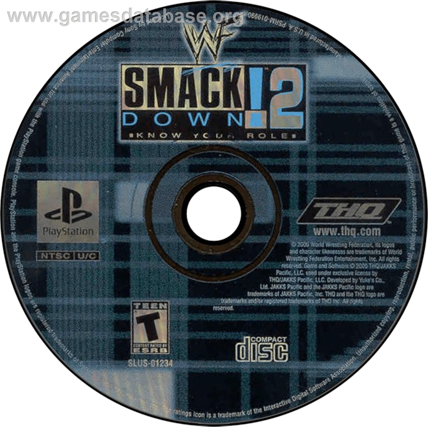 WWF Smackdown! 2: Know Your Role - Sony Playstation - Artwork - Disc