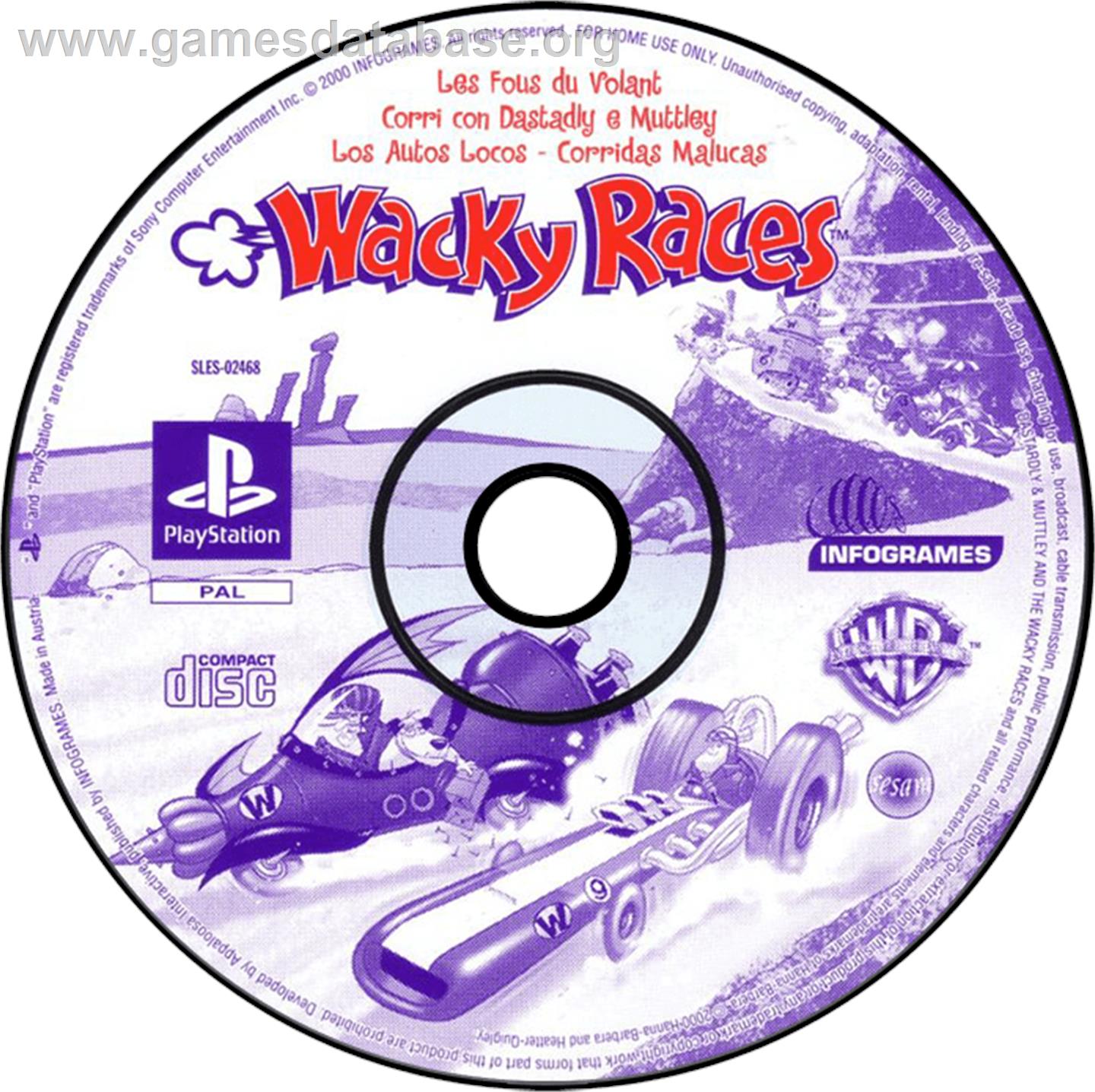 Wacky Races - Sony Playstation - Artwork - Disc