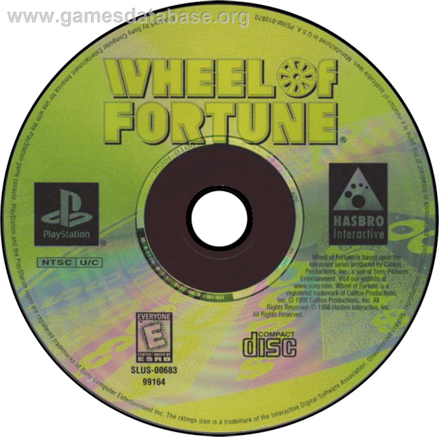Wheel of Fortune: 2nd Edition - Sony Playstation - Artwork - Disc